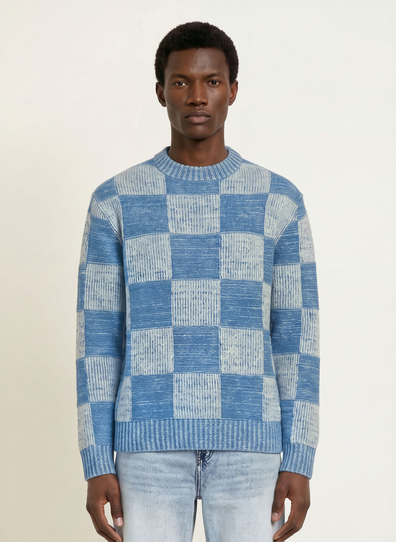 LES DEUX Trui: BLAUW / CRÈME