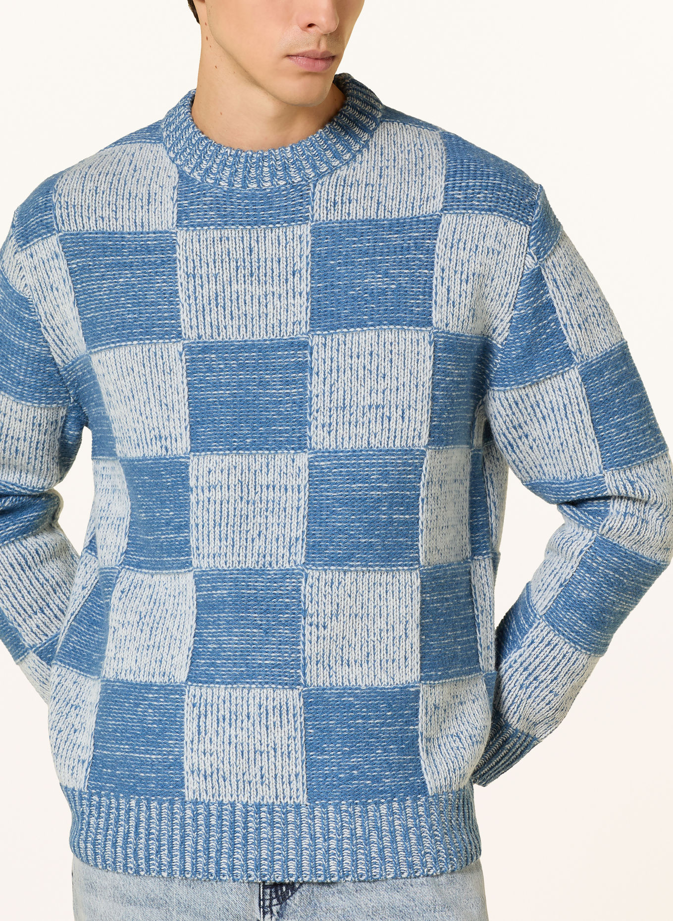 LES DEUX Trui: BLAUW / CRÈME