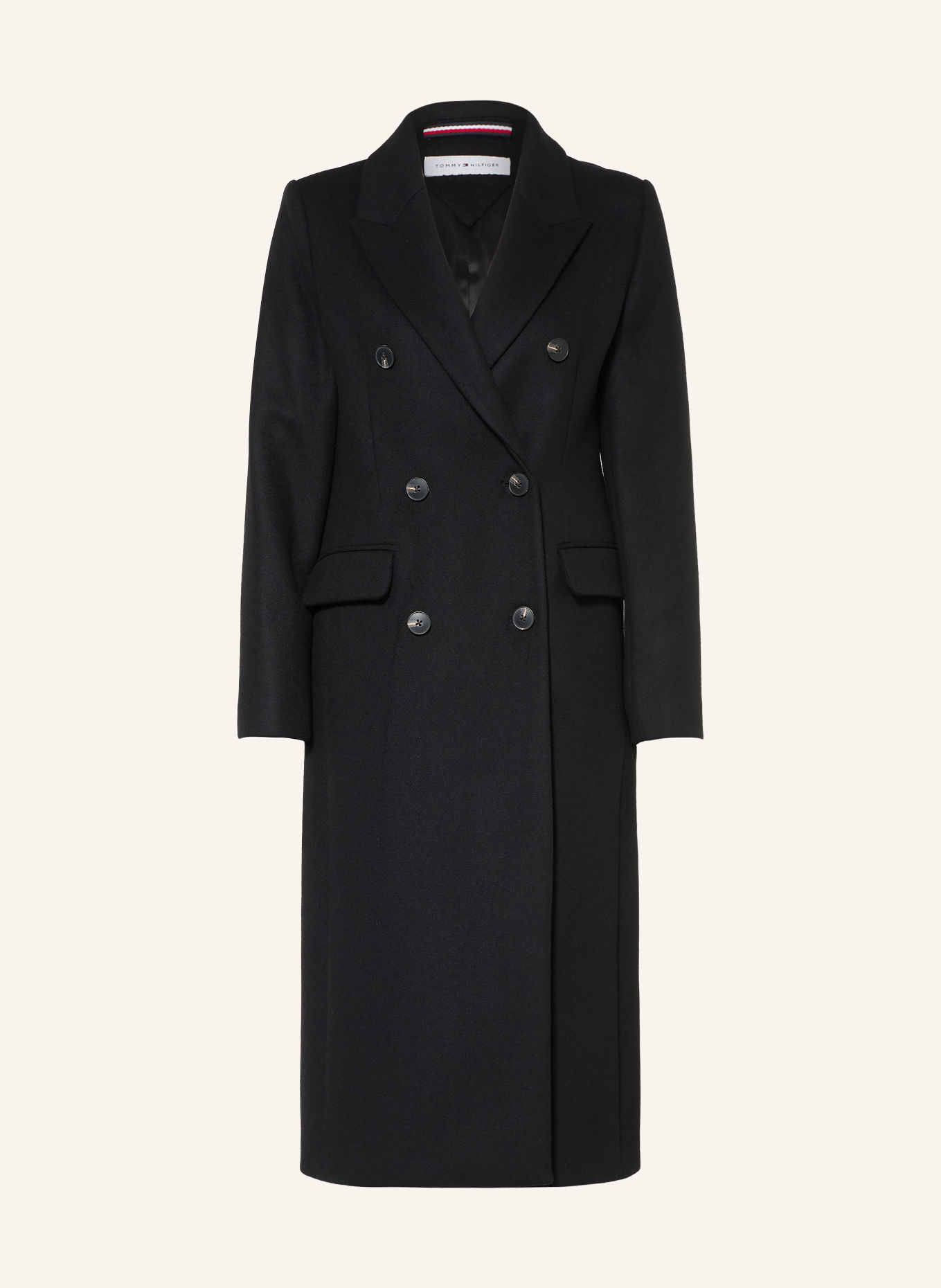 TOMMY HILFIGER Wollen mantel: ZWART