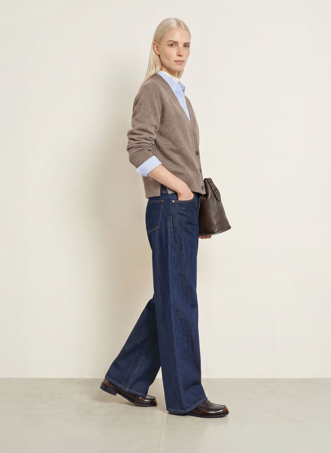 TOMMY HILFIGER Cardigan: TAUPE