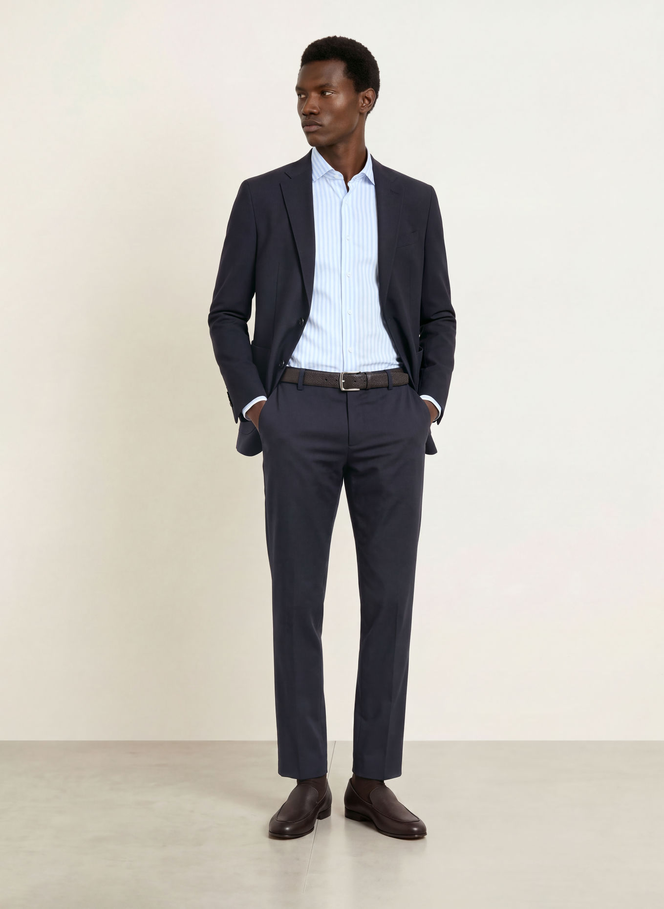 OLYMP Chemise Luxor, coupe moderne: BLANC / BLEU CLAIR