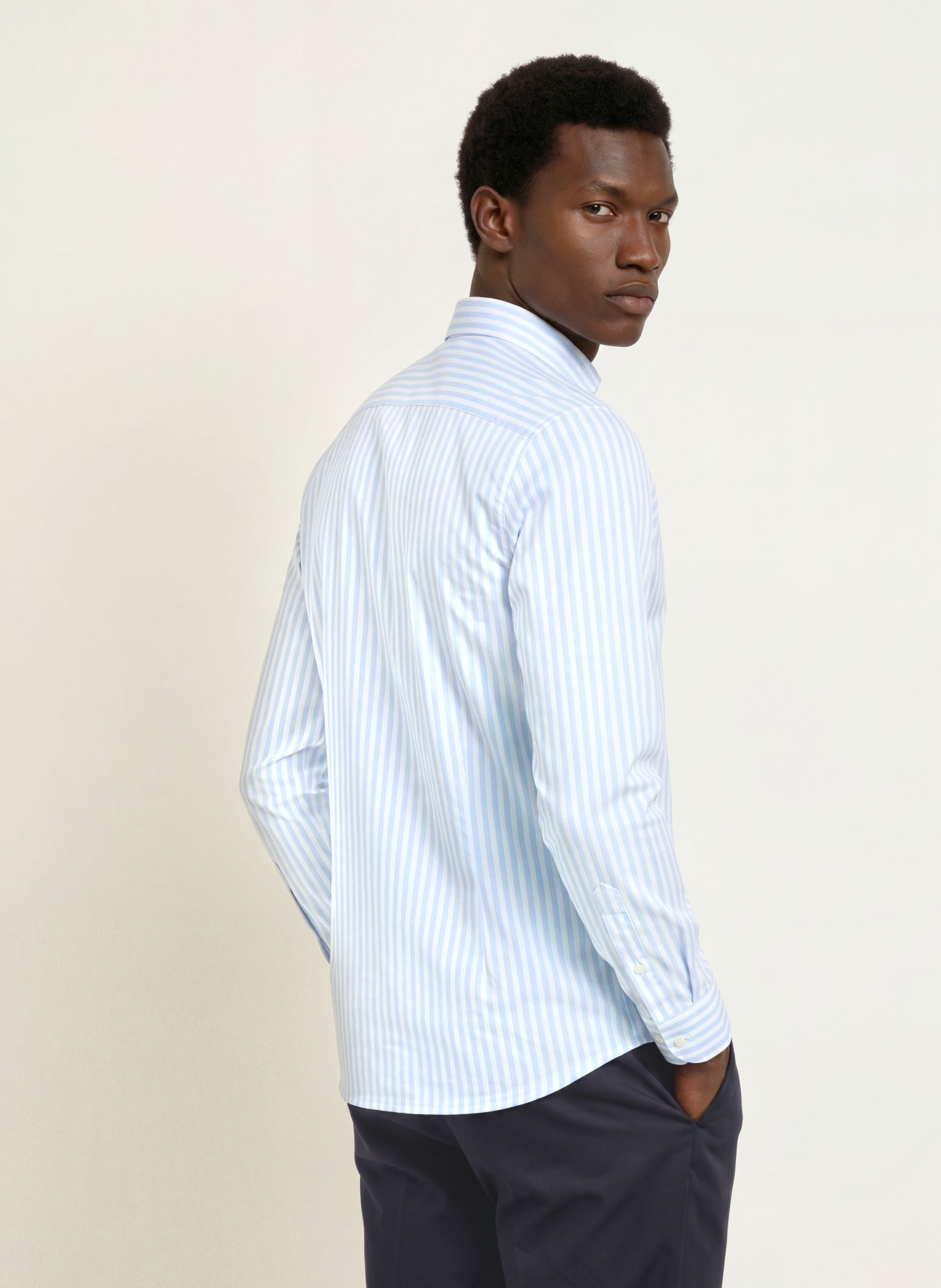 OLYMP Chemise Luxor, coupe moderne: BLANC / BLEU CLAIR