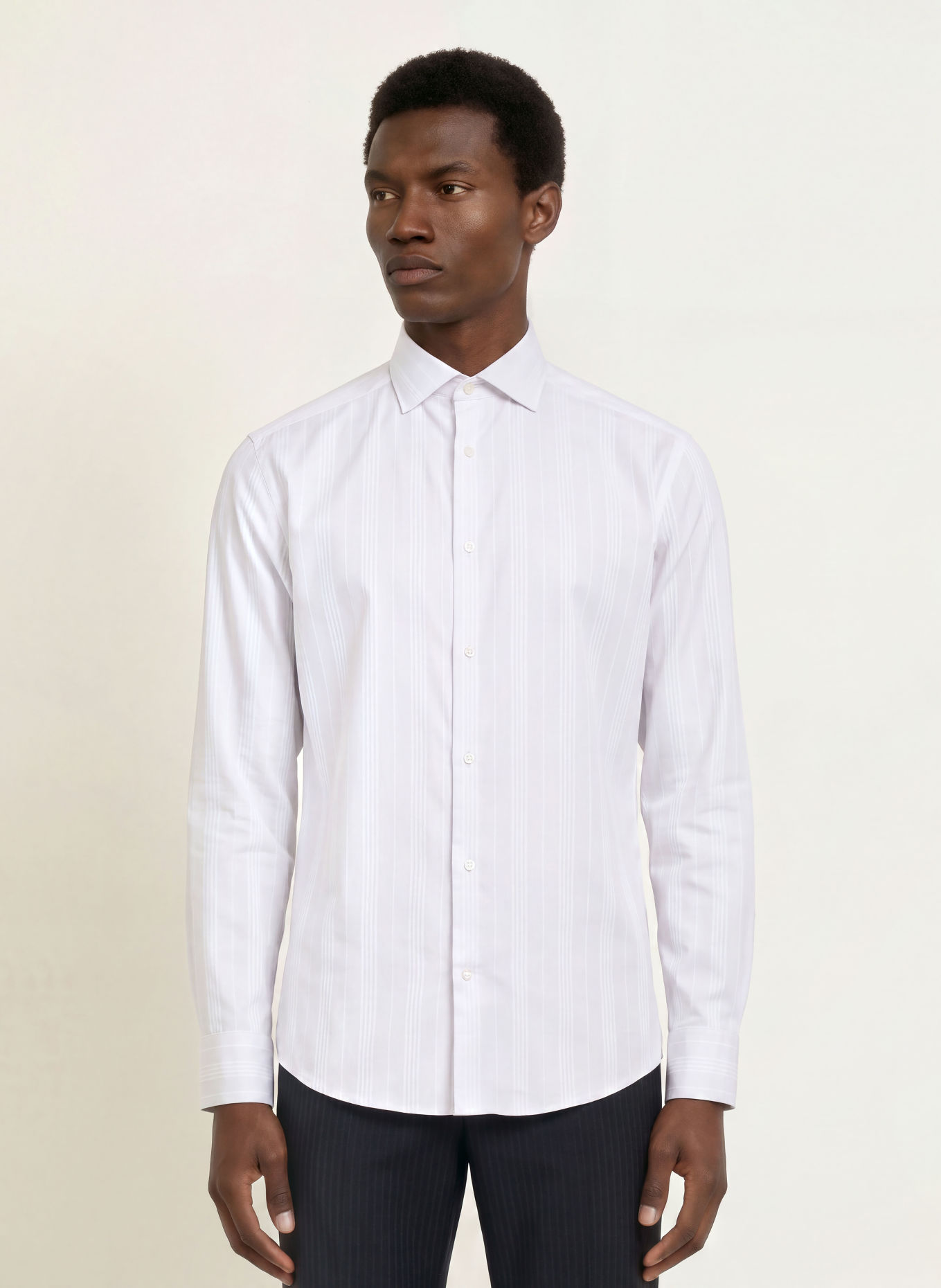 OLYMP Hemd Smart modern fit: HELLGRAU / WEISS