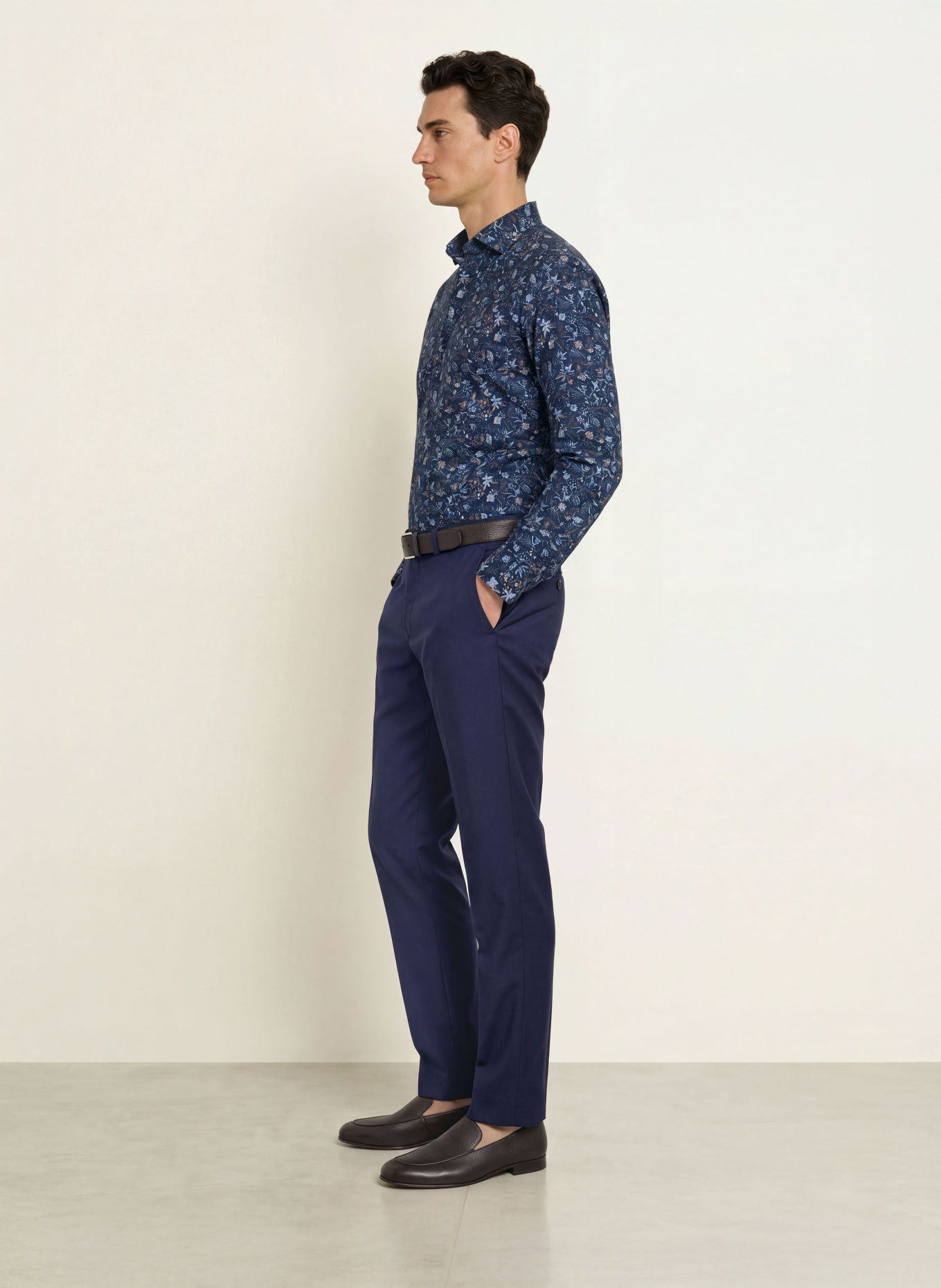 OLYMP Hemd Luxor modern fit: DUNKELBLAU / TAUPE / HELLBLAU