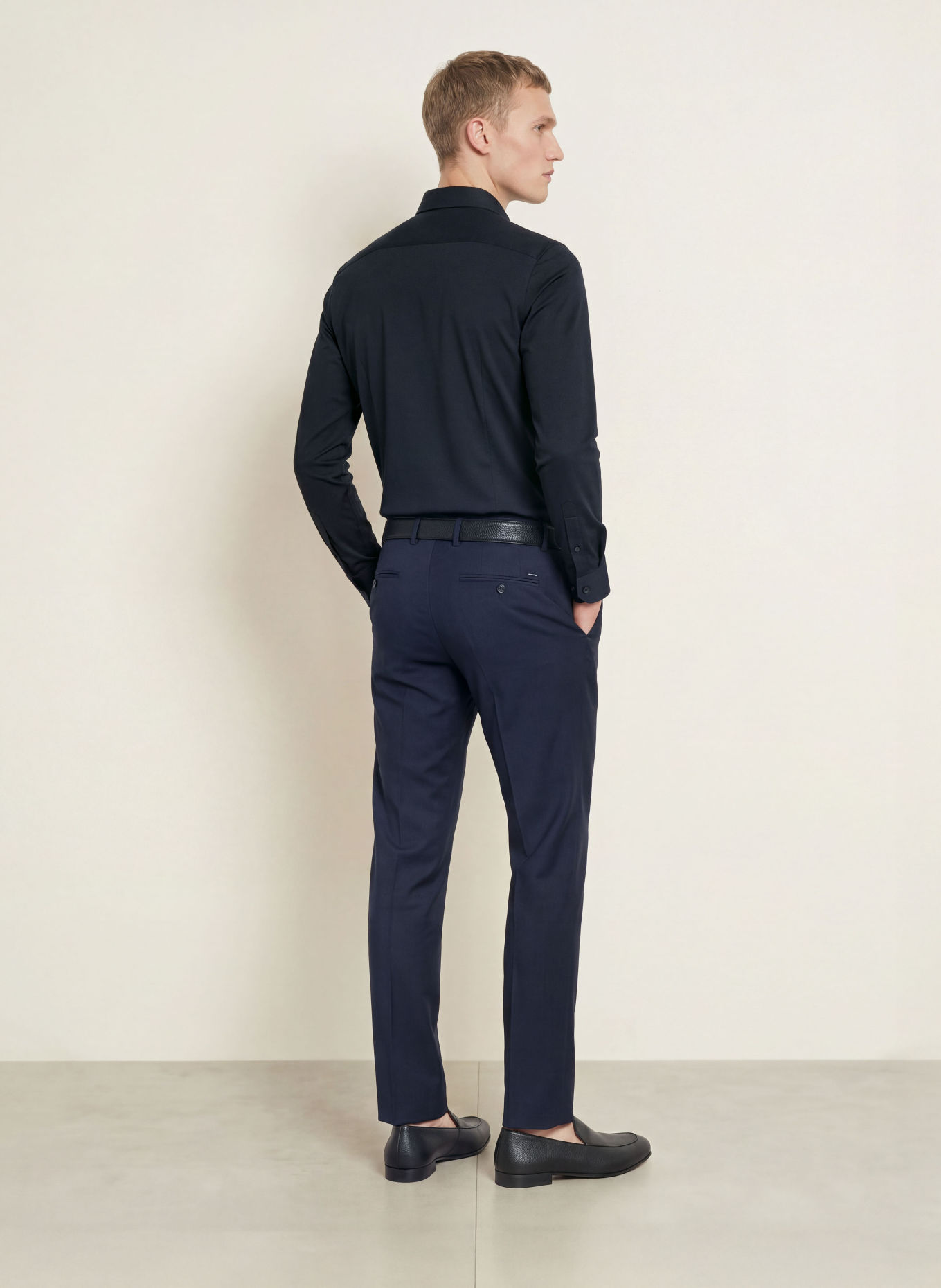 OLYMP Jerseyhemd No. Six 24/Seven body fit: DUNKELBLAU