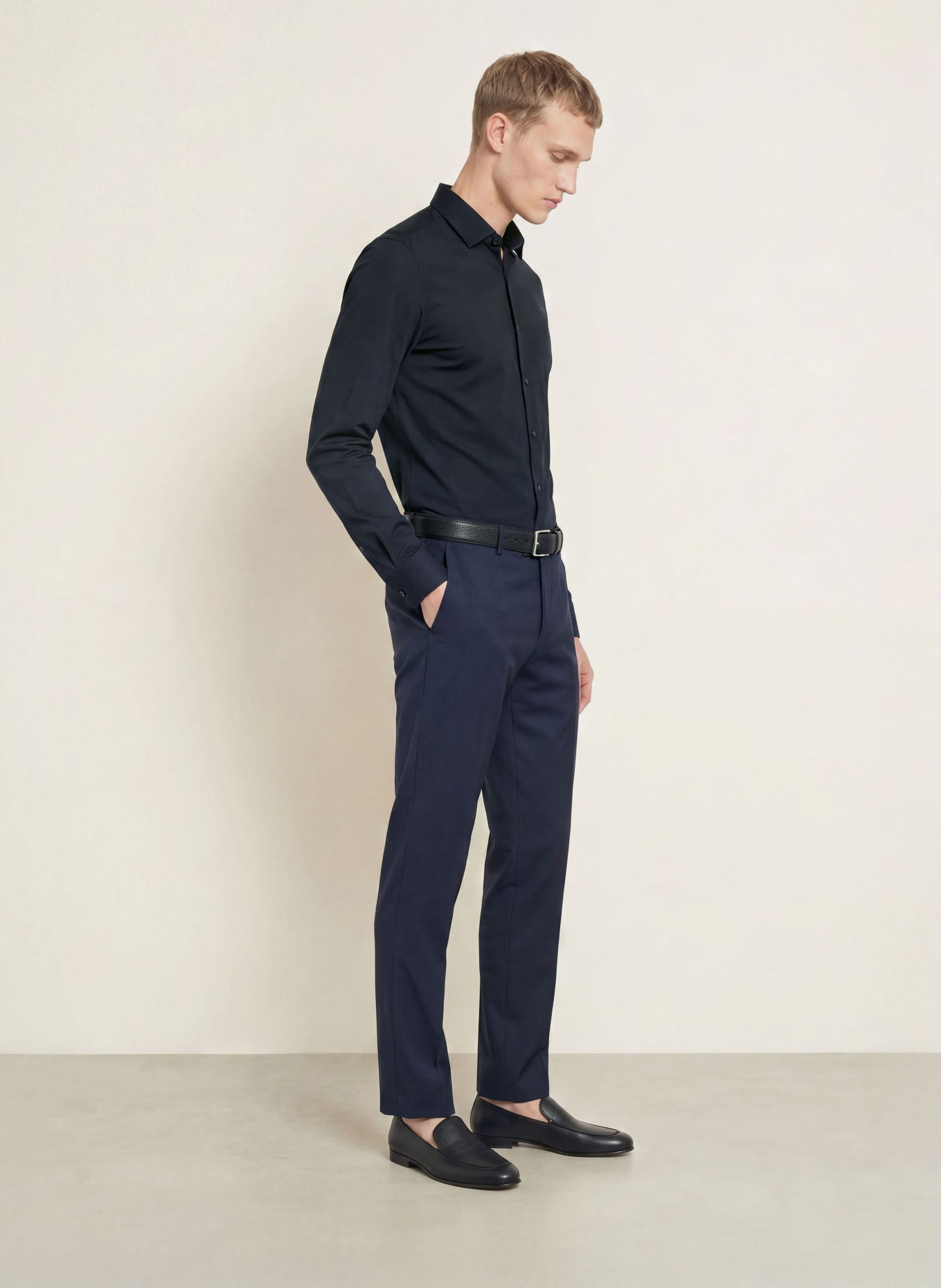 OLYMP Jerseyhemd No. Six 24/Seven body fit: DUNKELBLAU