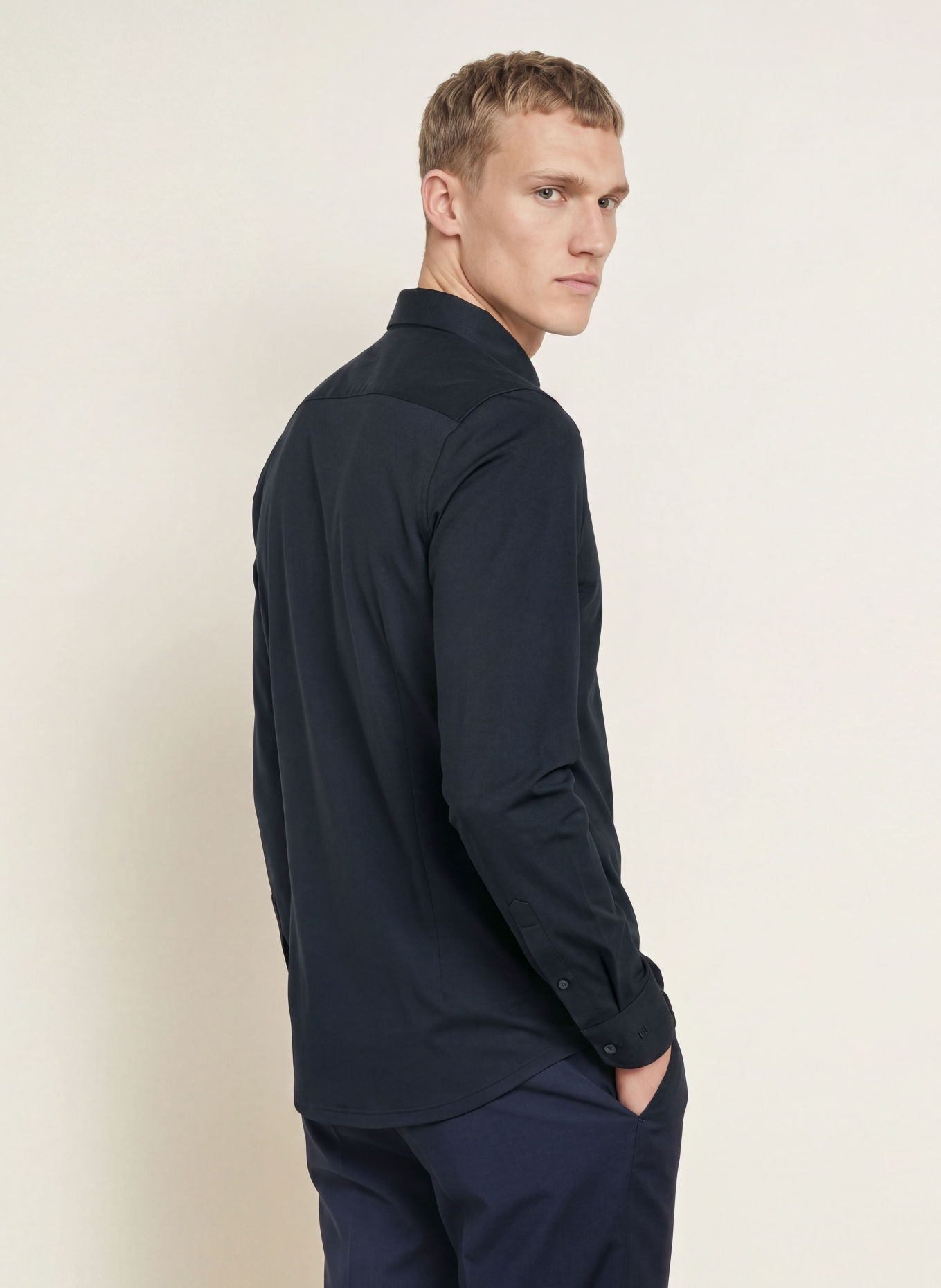 OLYMP Jerseyhemd No. Six 24/Seven body fit: DUNKELBLAU