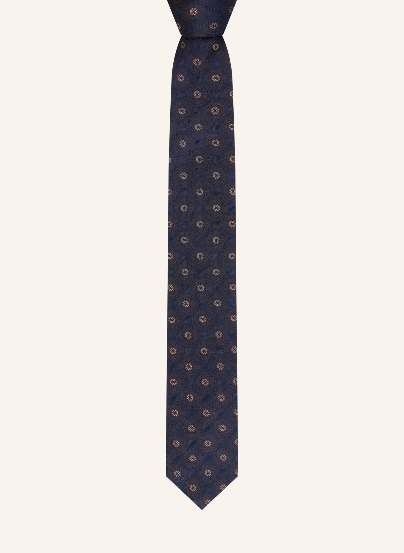 OLYMP Tie: DARK BLUE / BROWN / BEIGE