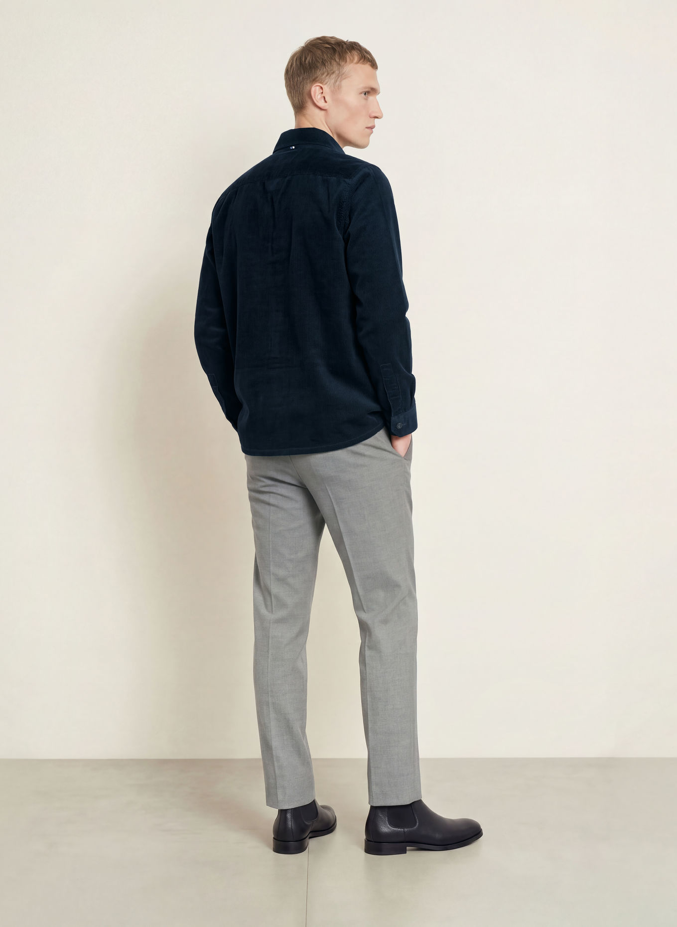 OLYMP Cord-Overshirt: DUNKELBLAU