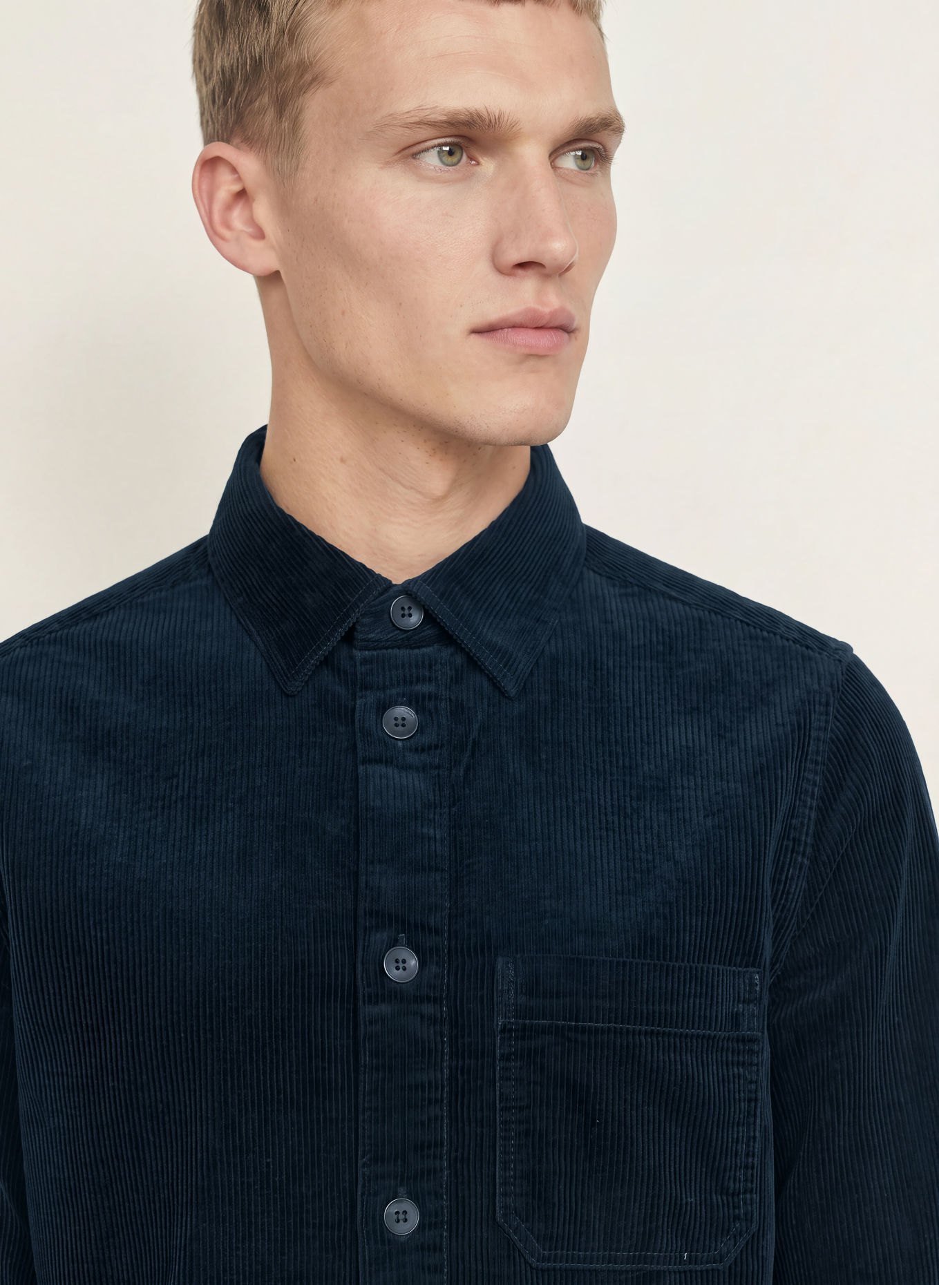OLYMP Cord-Overshirt: DUNKELBLAU