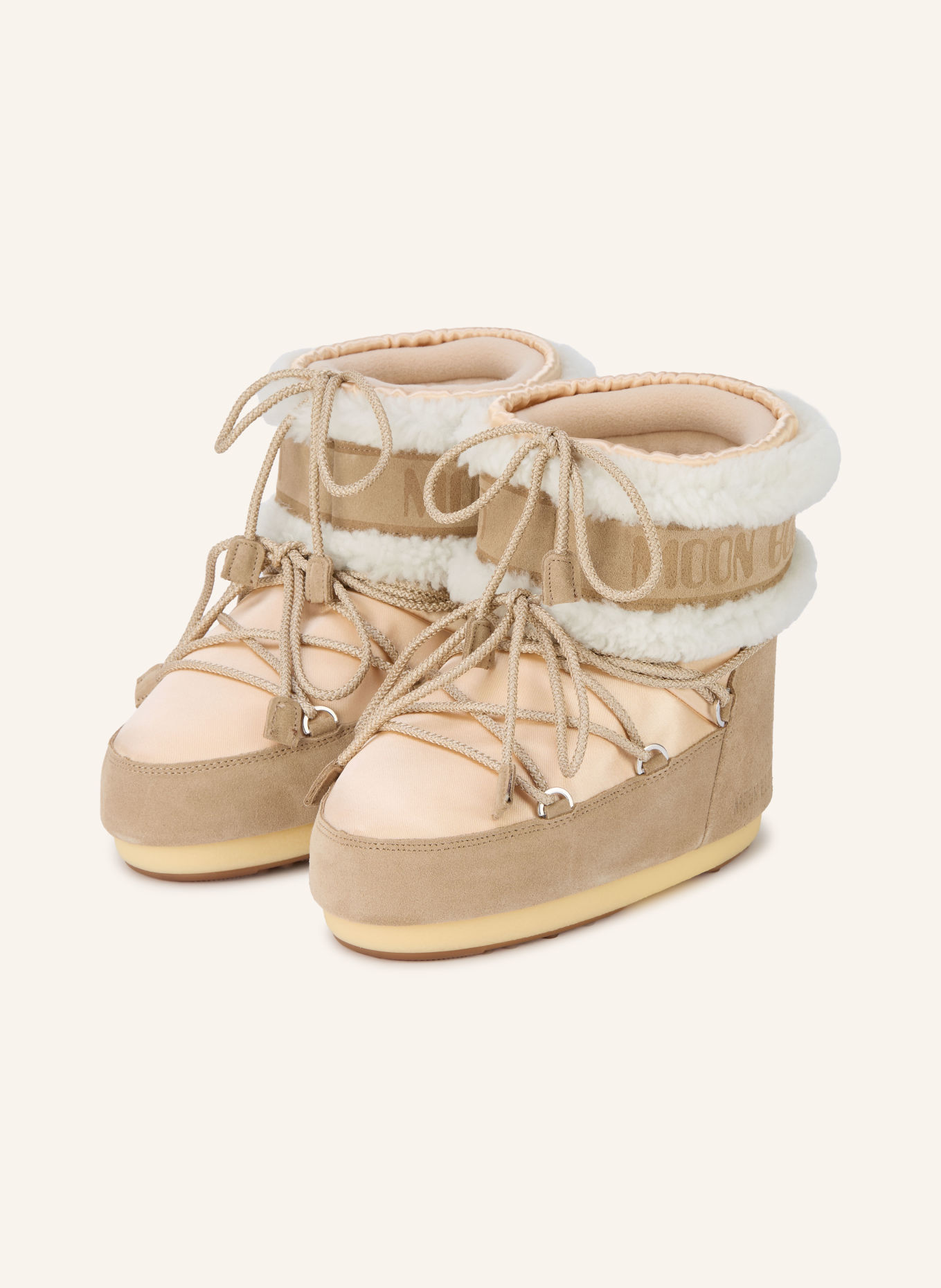 MOON BOOT Moon Boots MB ICON LOW PEARLY: BEIGE / HELLBRAUN