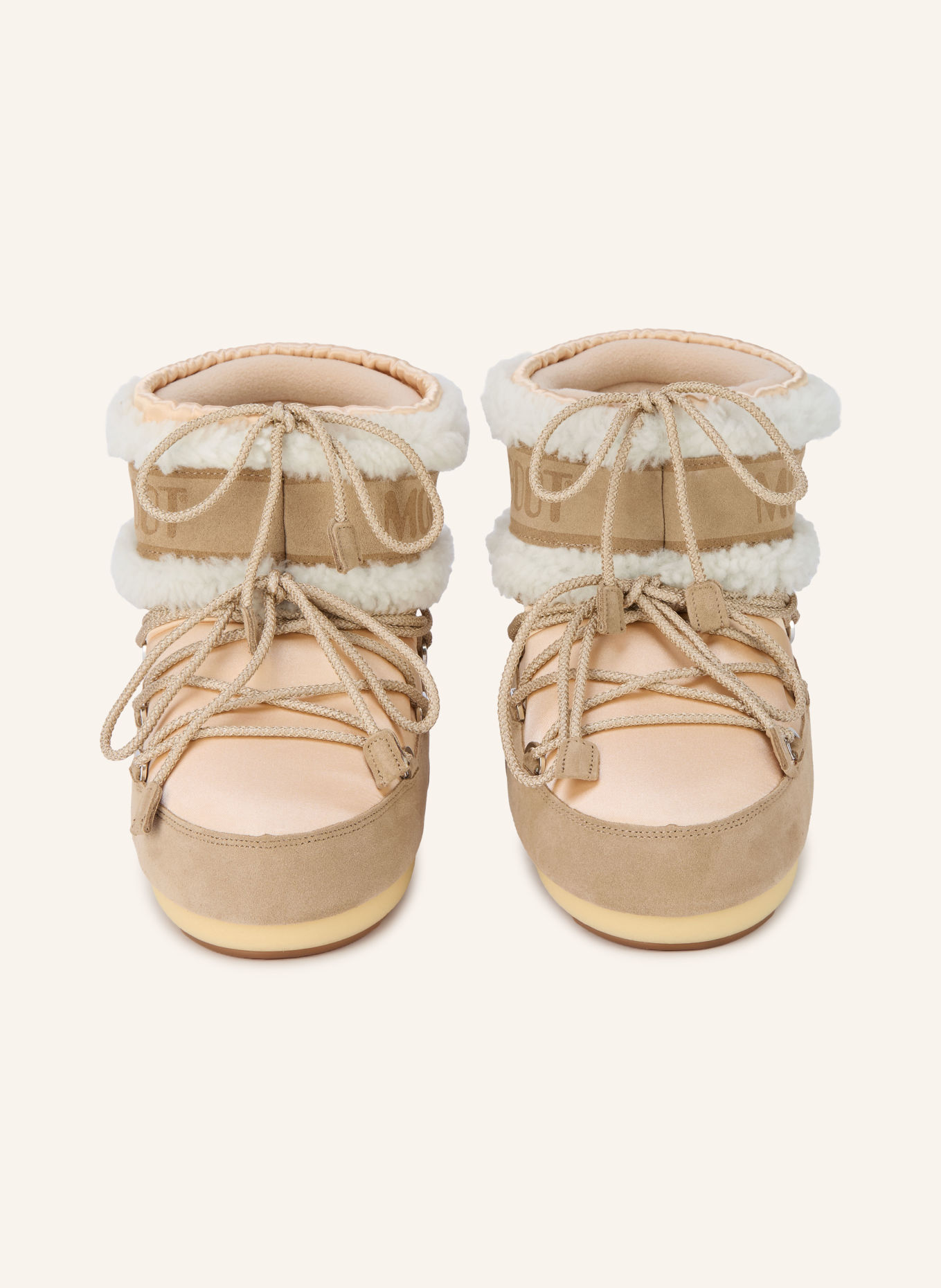 MOON BOOT Moon Boots MB ICON LOW PEARLY: BEIGE / HELLBRAUN