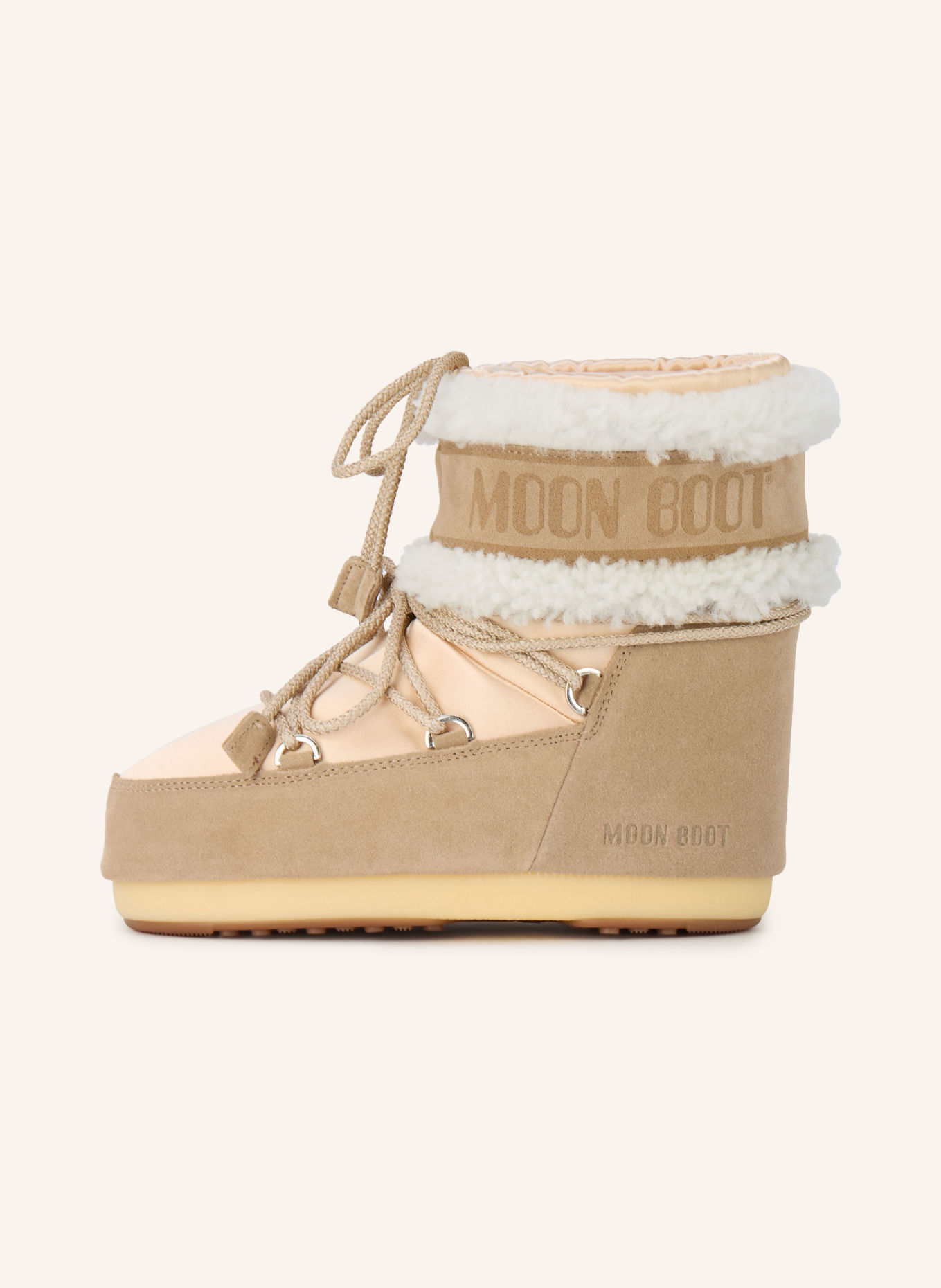 MOON BOOT Moon Boots MB ICON LOW PEARLY: BEIGE / HELLBRAUN