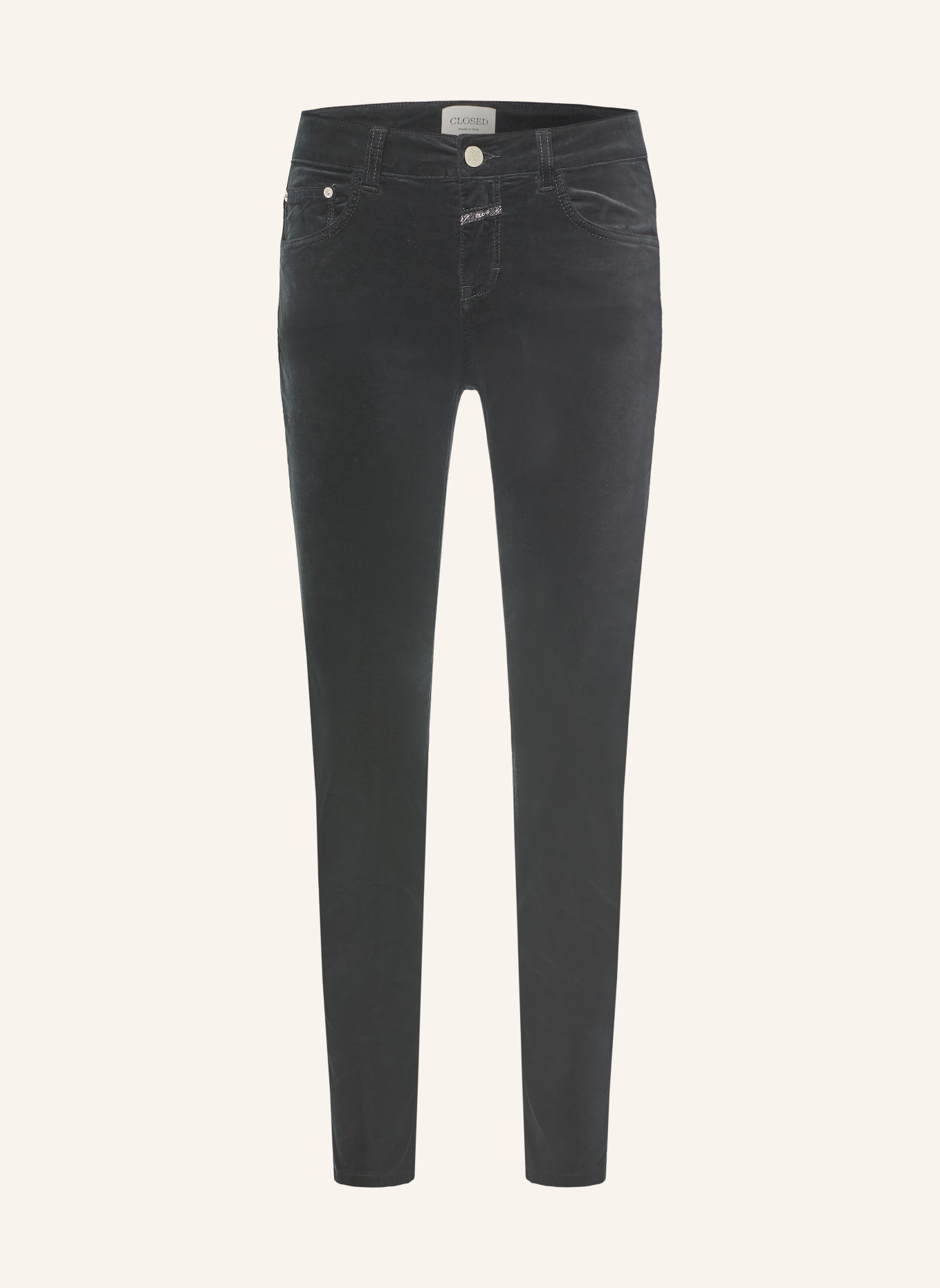 CLOSED 7/8 broek BAKER van fluweel: ZWART