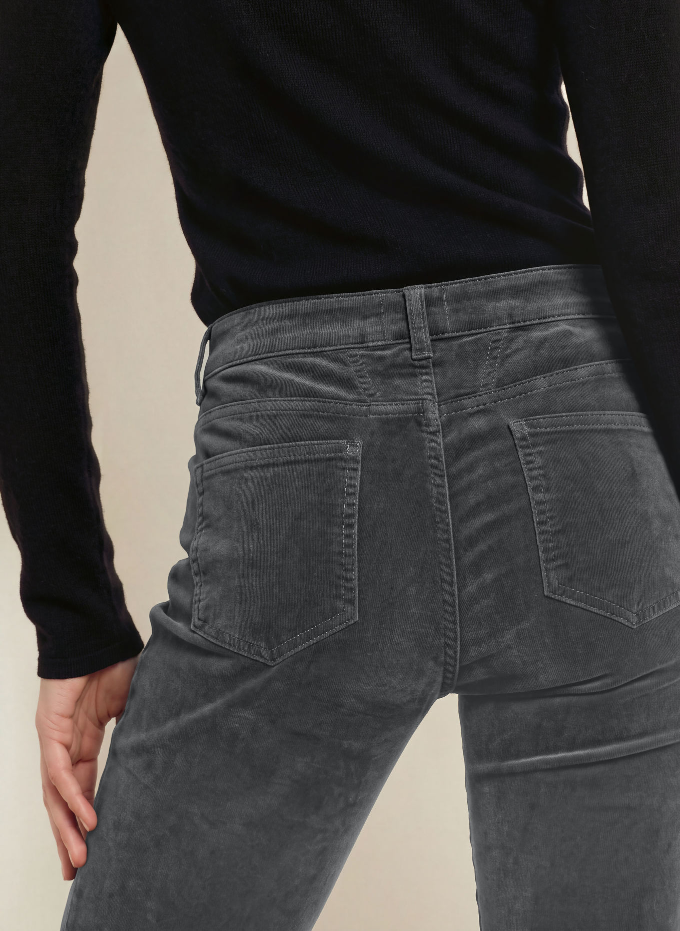 CLOSED 7/8 broek BAKER van fluweel: ZWART
