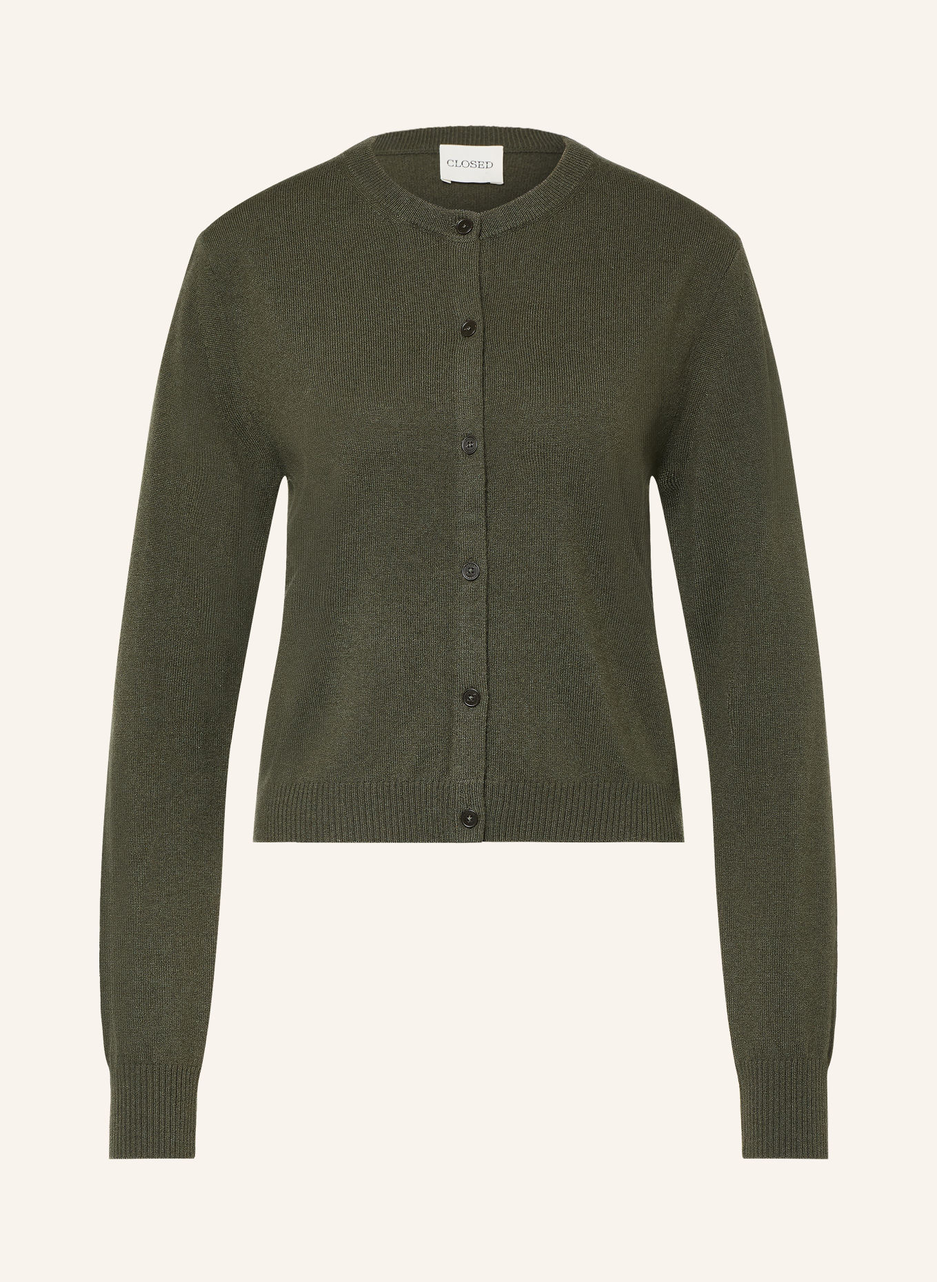 CLOSED Vest: DONKERGROEN