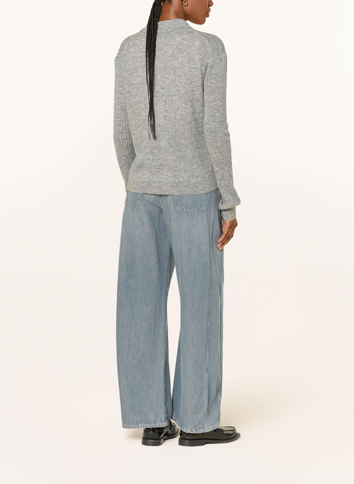 CLOSED Knit polo shirt: GRAY