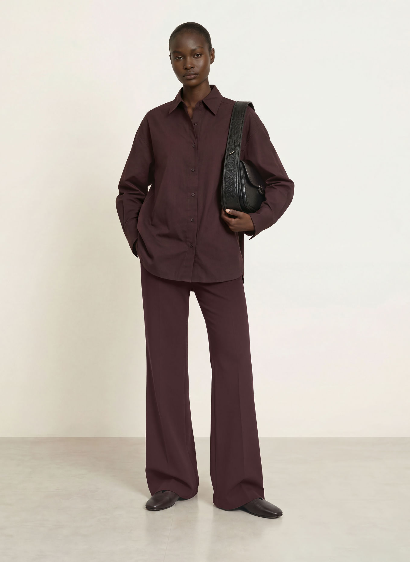 CLOSED FLYE Wide-leg trousers: DARK BROWN