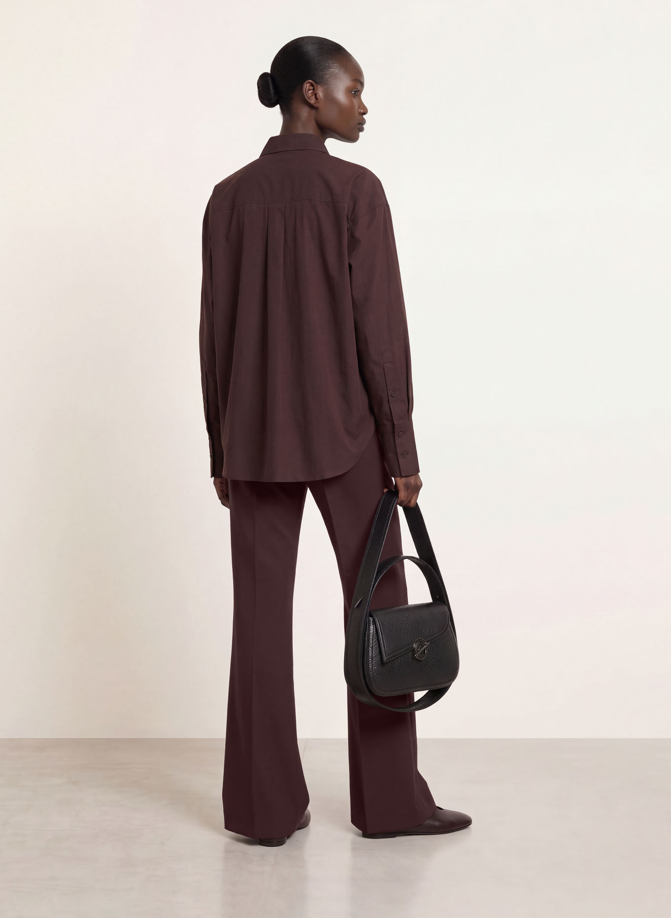 CLOSED FLYE Wide-leg trousers: DARK BROWN