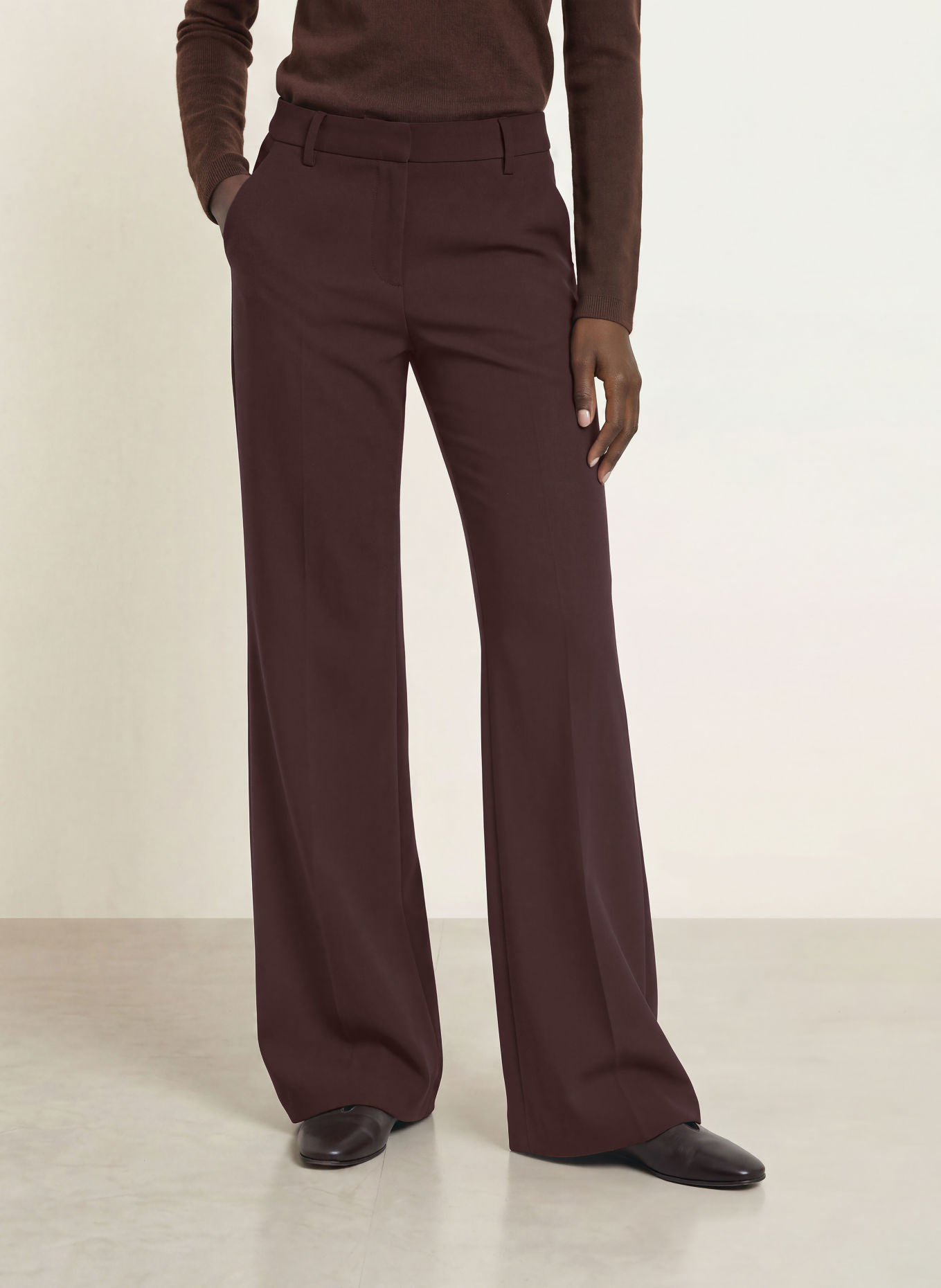 CLOSED FLYE Wide-leg trousers: DARK BROWN