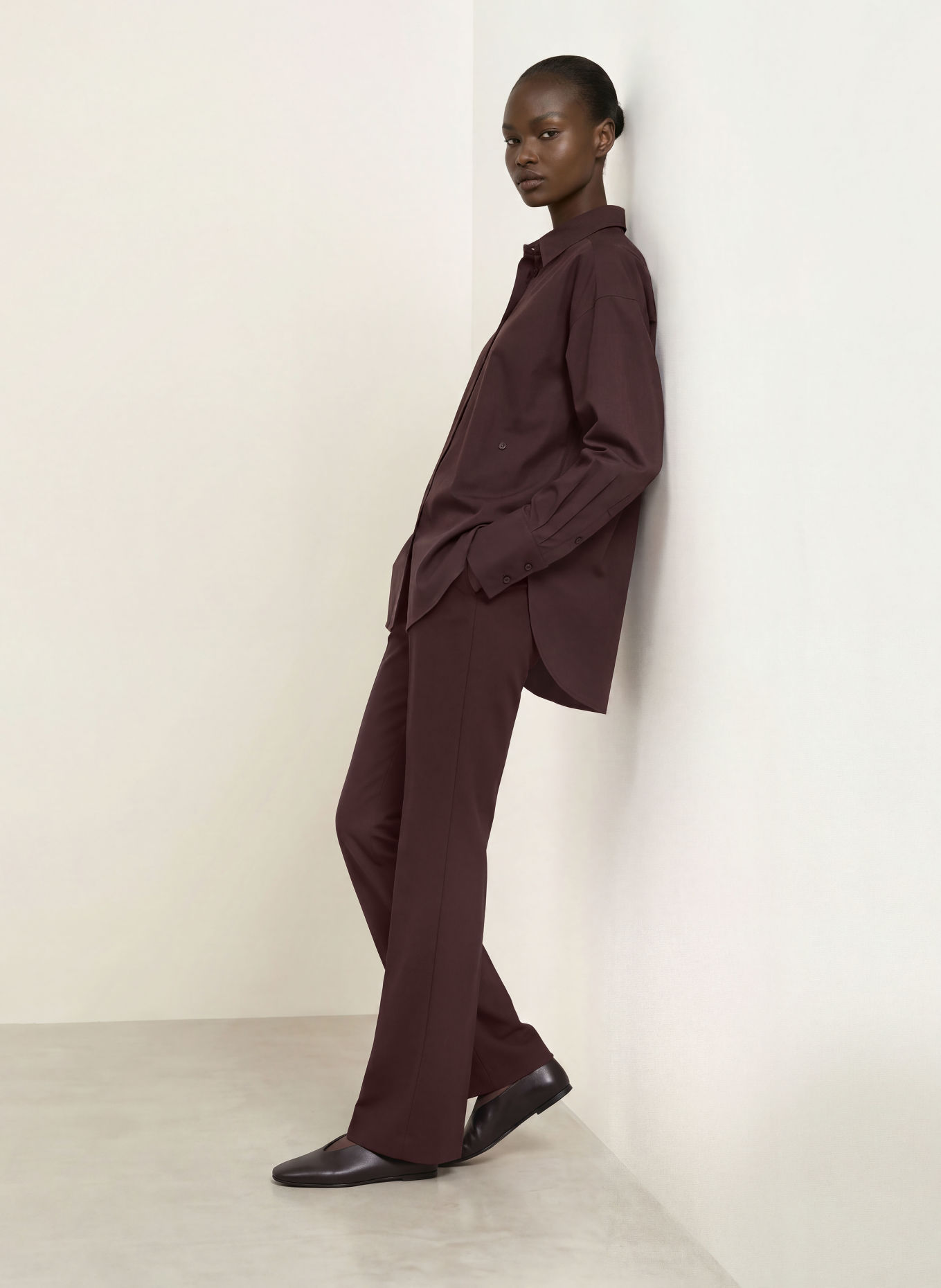 CLOSED FLYE Wide-leg trousers: DARK BROWN