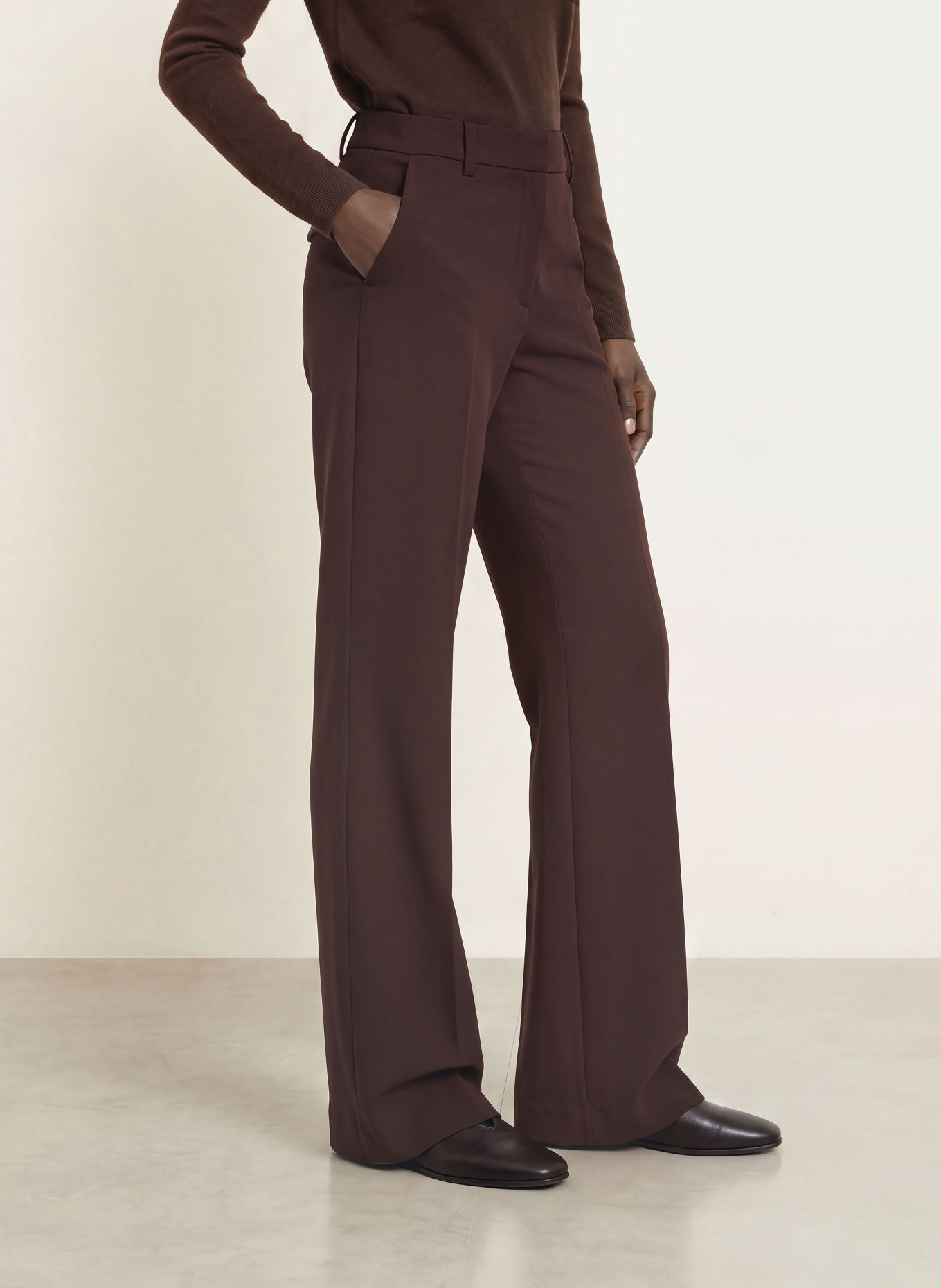CLOSED FLYE Wide-leg trousers: DARK BROWN