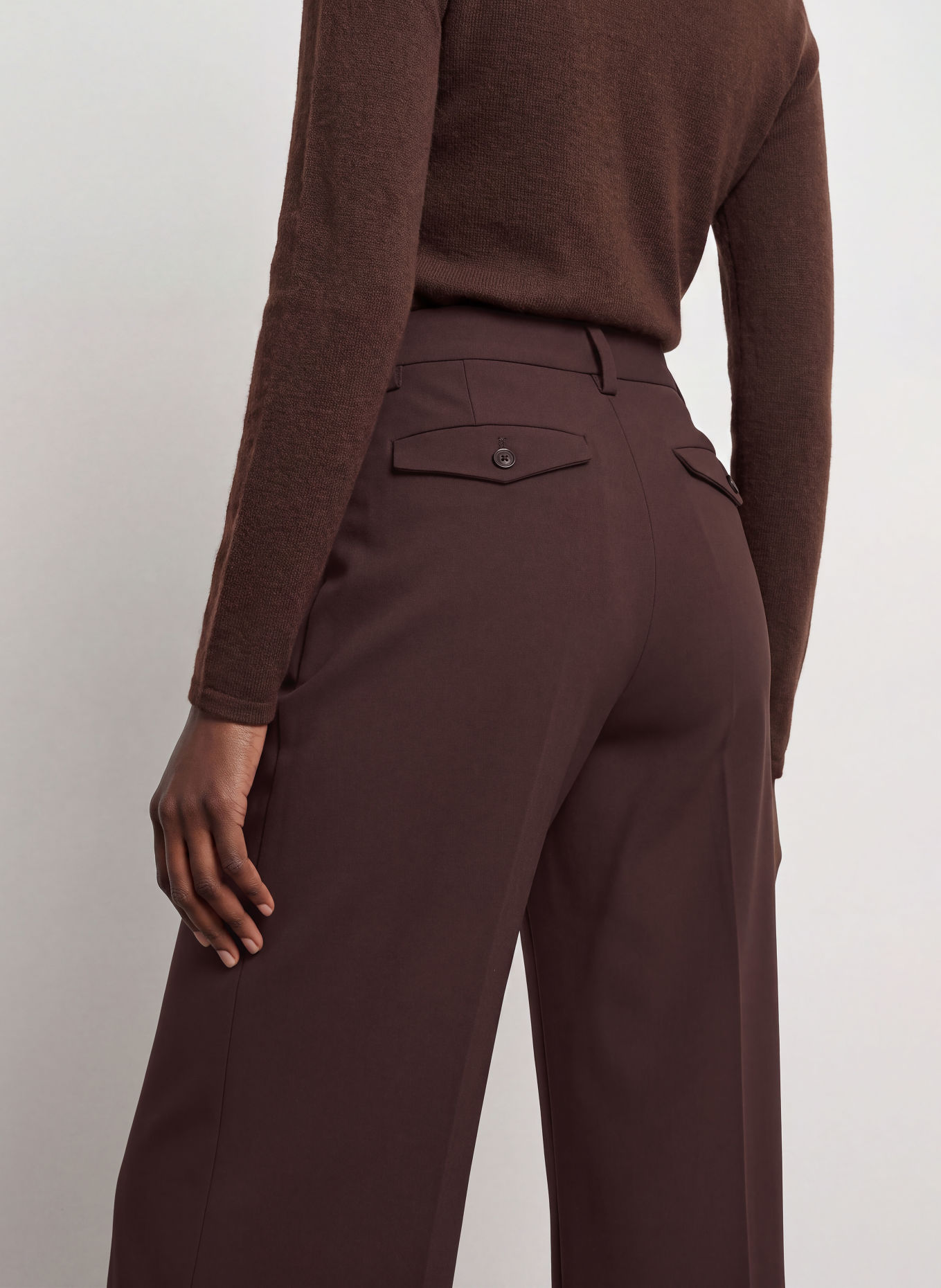 CLOSED FLYE Wide-leg trousers: DARK BROWN