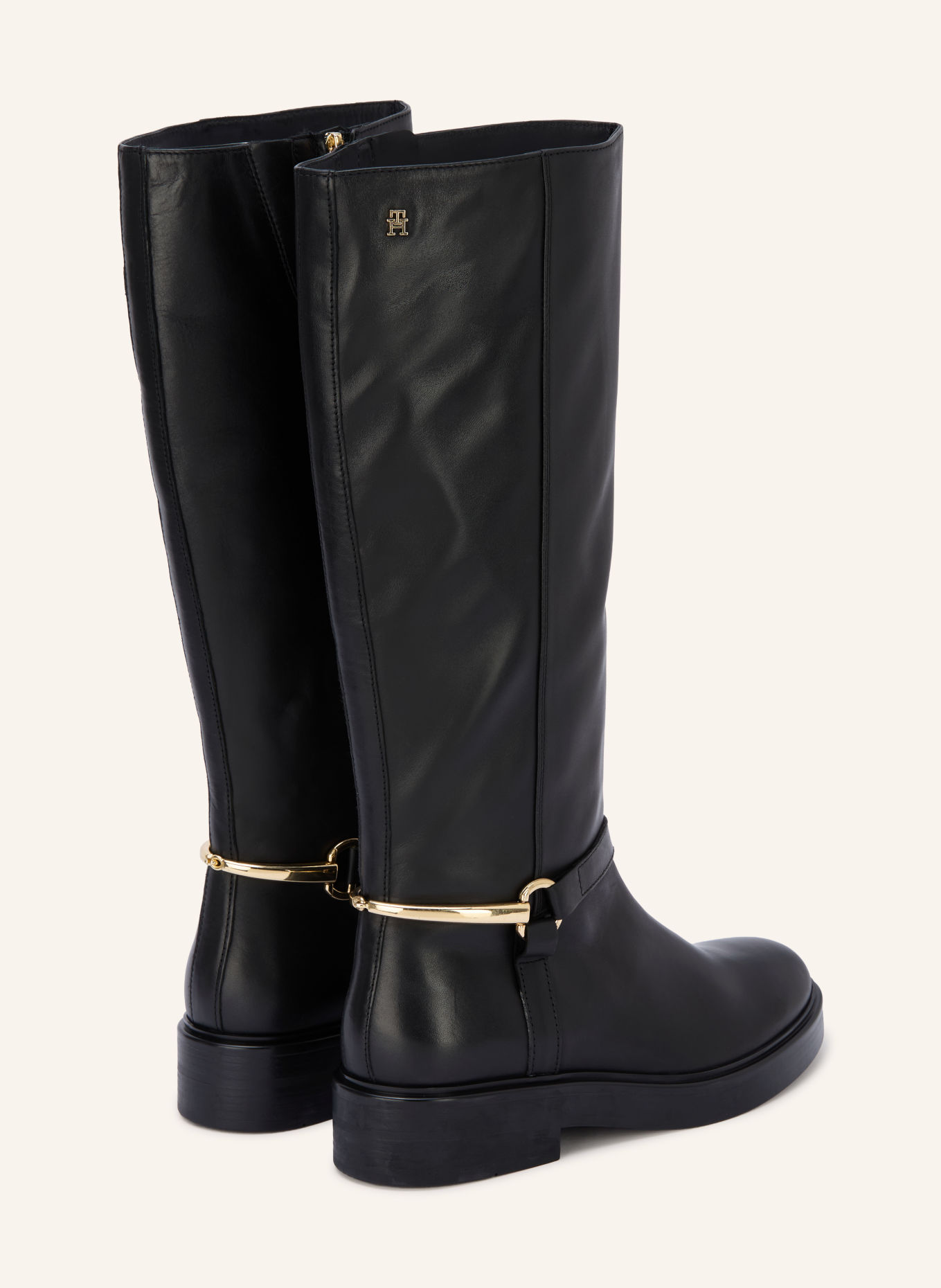 TOMMY HILFIGER Laarzen: ZWART / GOUD