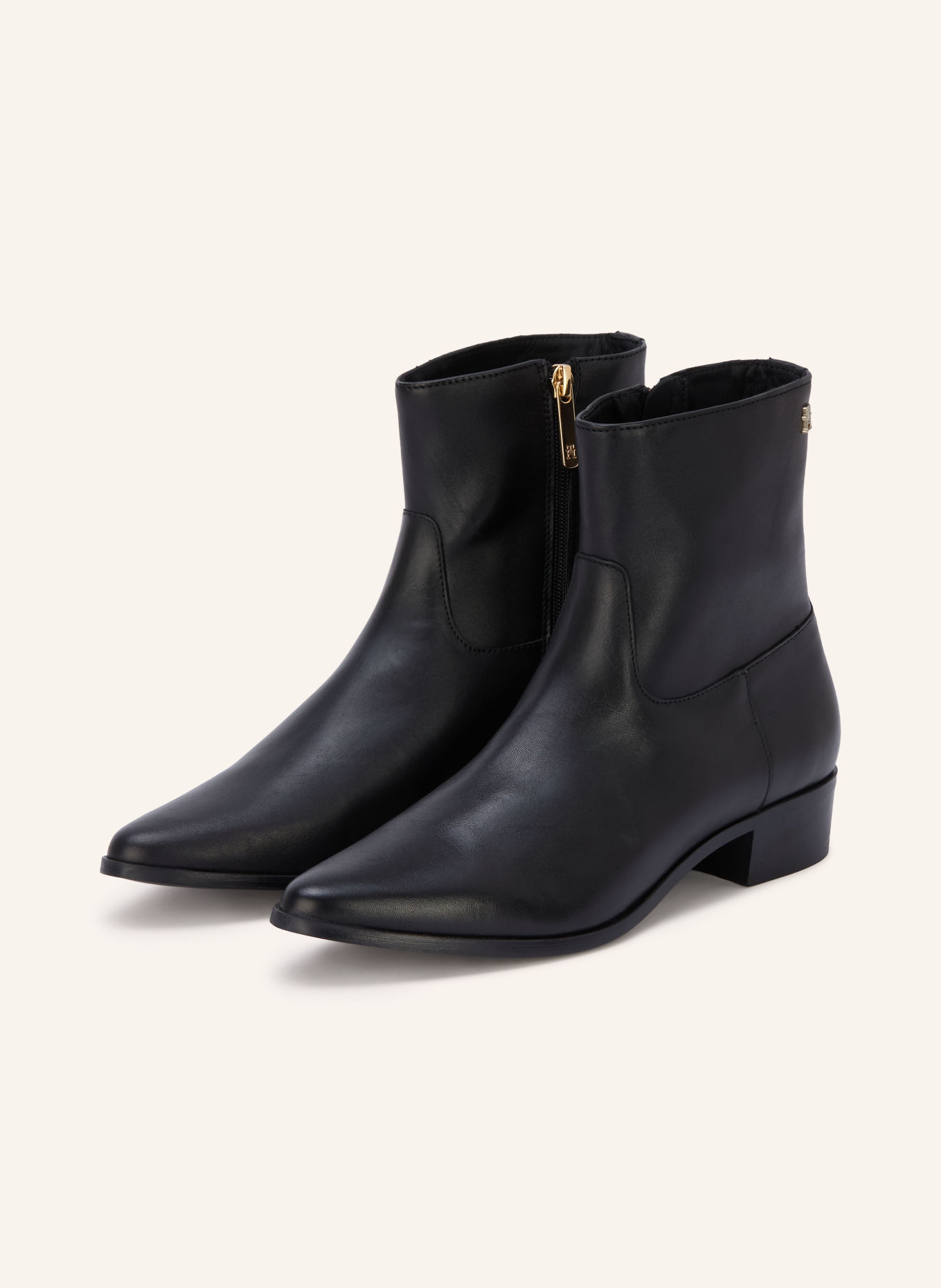TOMMY HILFIGER Laarsjes: ZWART / GOUD