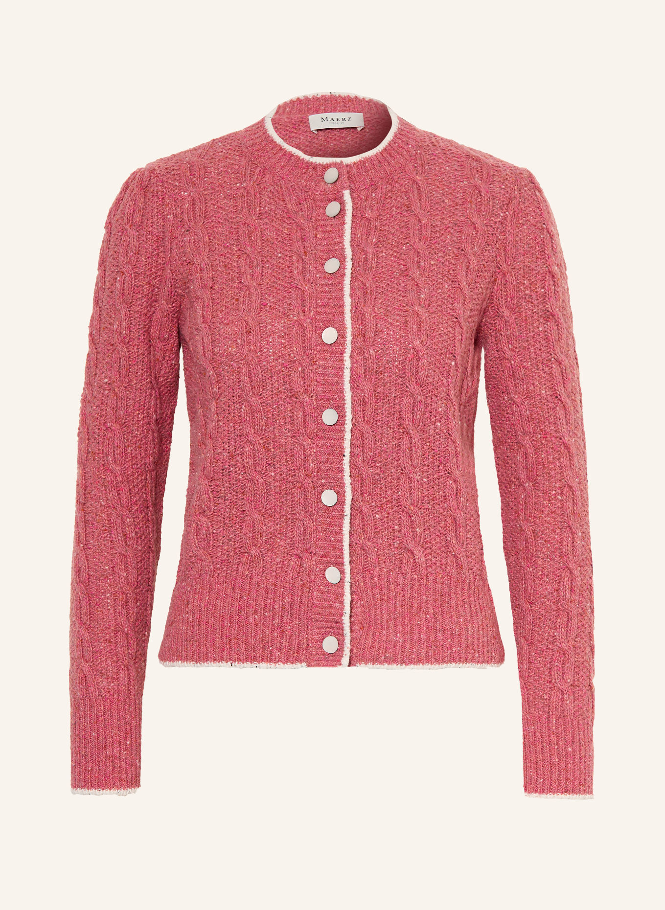 MAERZ MUENCHEN Gilet: VIEUX ROSE / BLANC