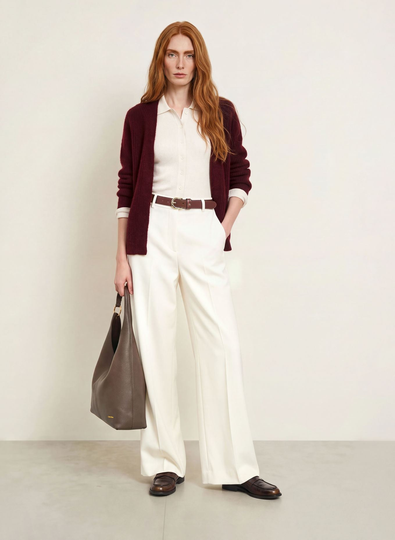MORE & MORE Knit wrap: DARK RED