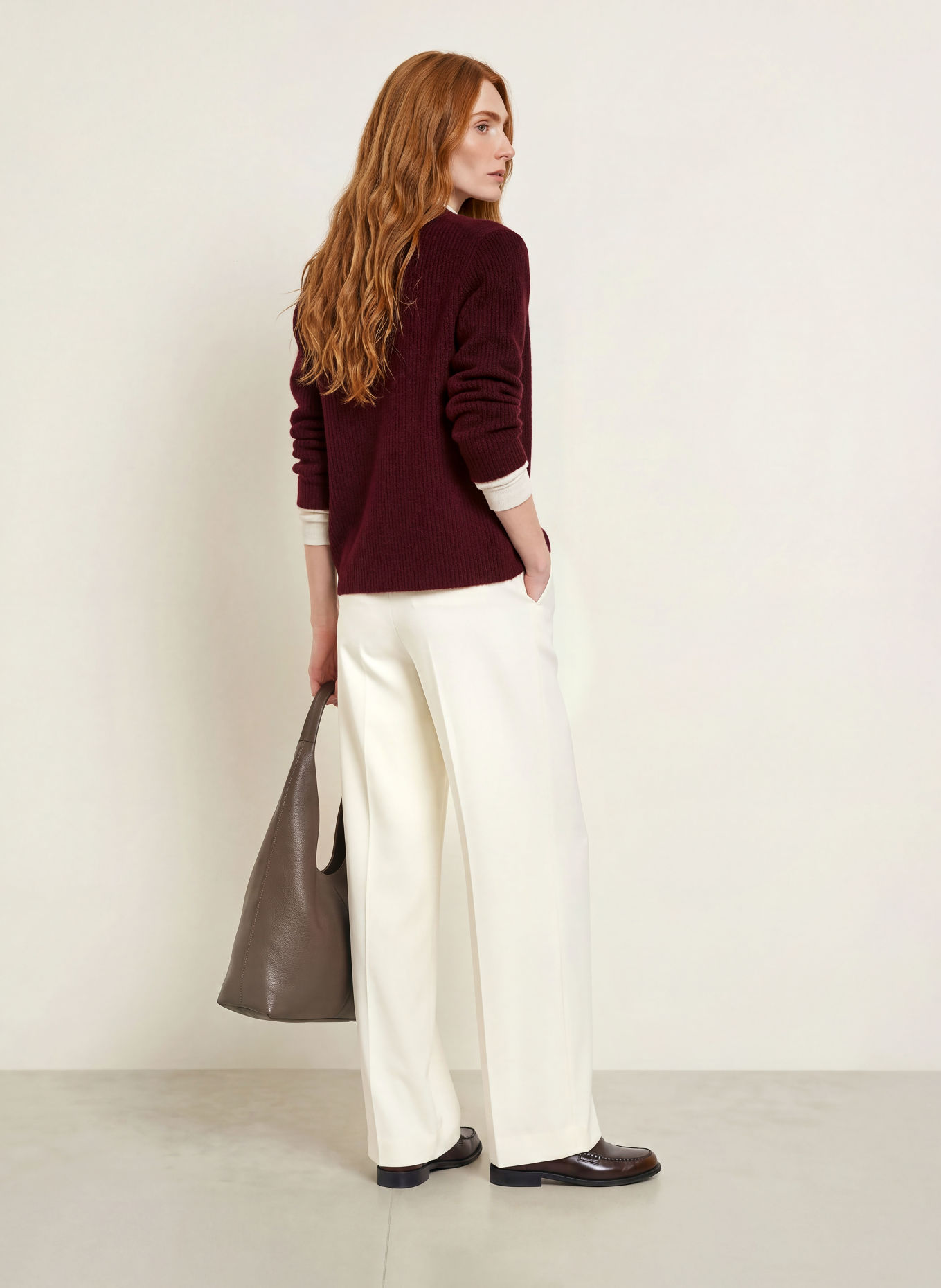 MORE & MORE Knit wrap: DARK RED