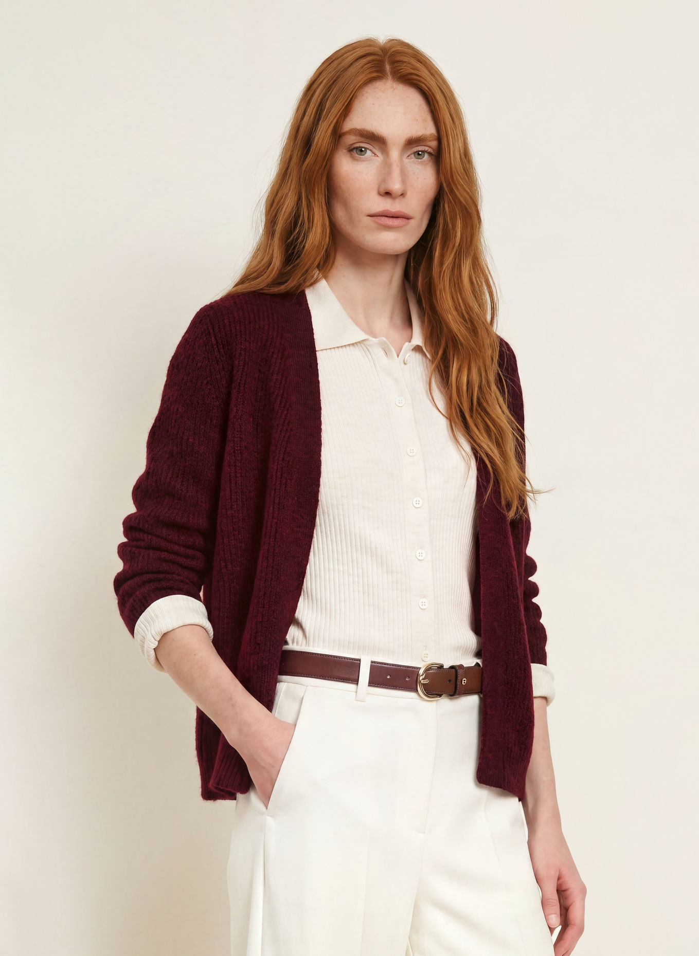 MORE & MORE Knit wrap: DARK RED