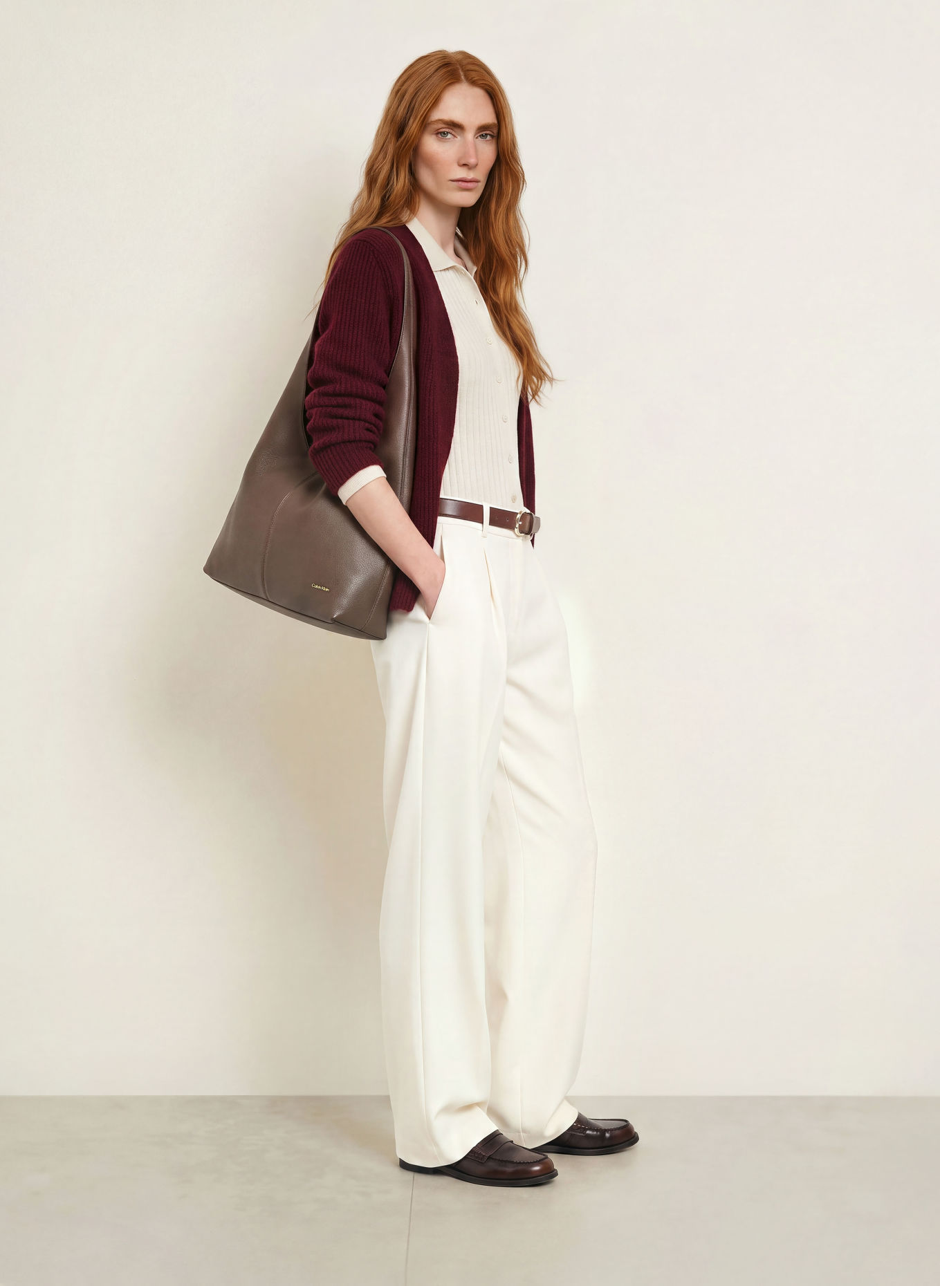 MORE & MORE Knit wrap: DARK RED