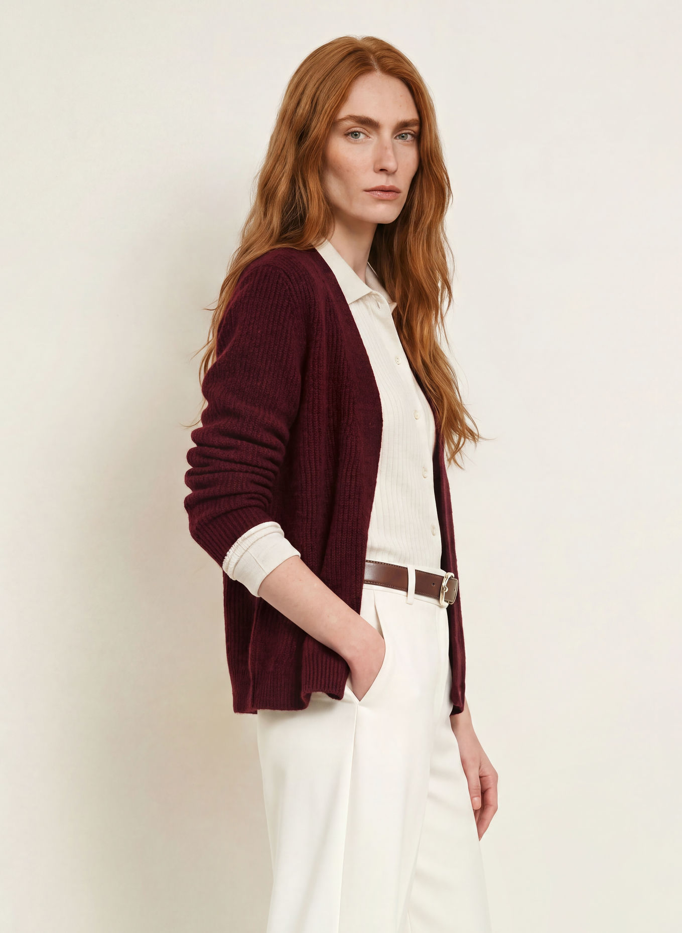 MORE & MORE Knit wrap: DARK RED