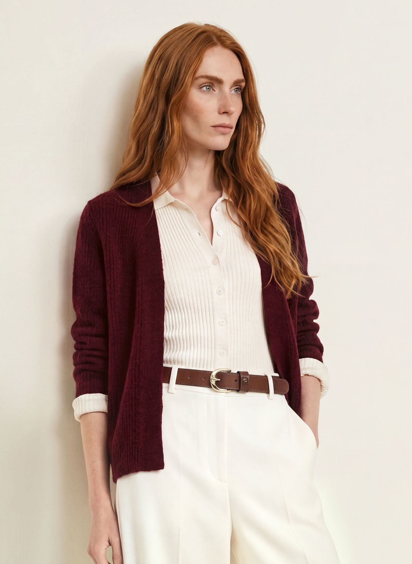 MORE & MORE Knit wrap: DARK RED