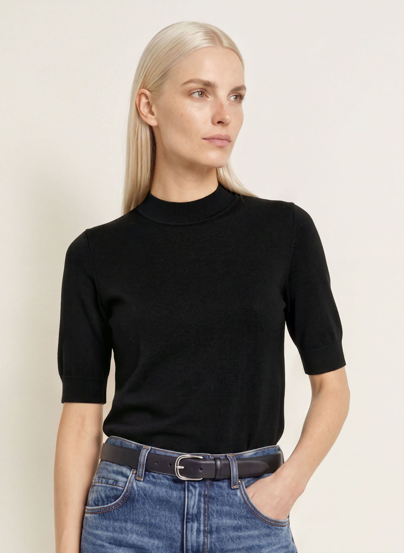 MORE & MORE Strickshirt: SCHWARZ
