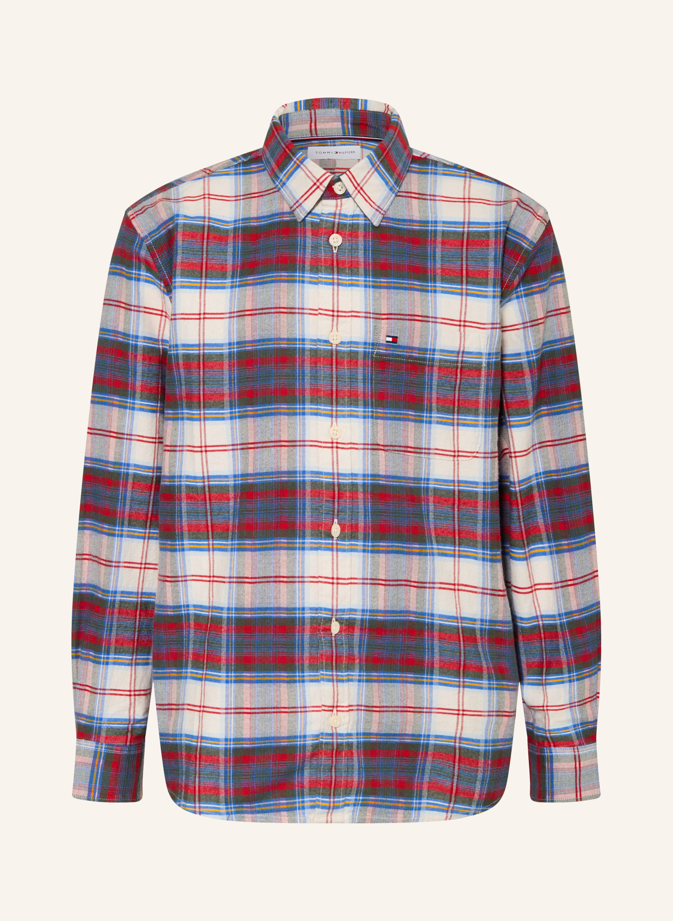 TOMMY HILFIGER Flanelová košile: BÍLÁ / ČERVENÁ / MODRÁ