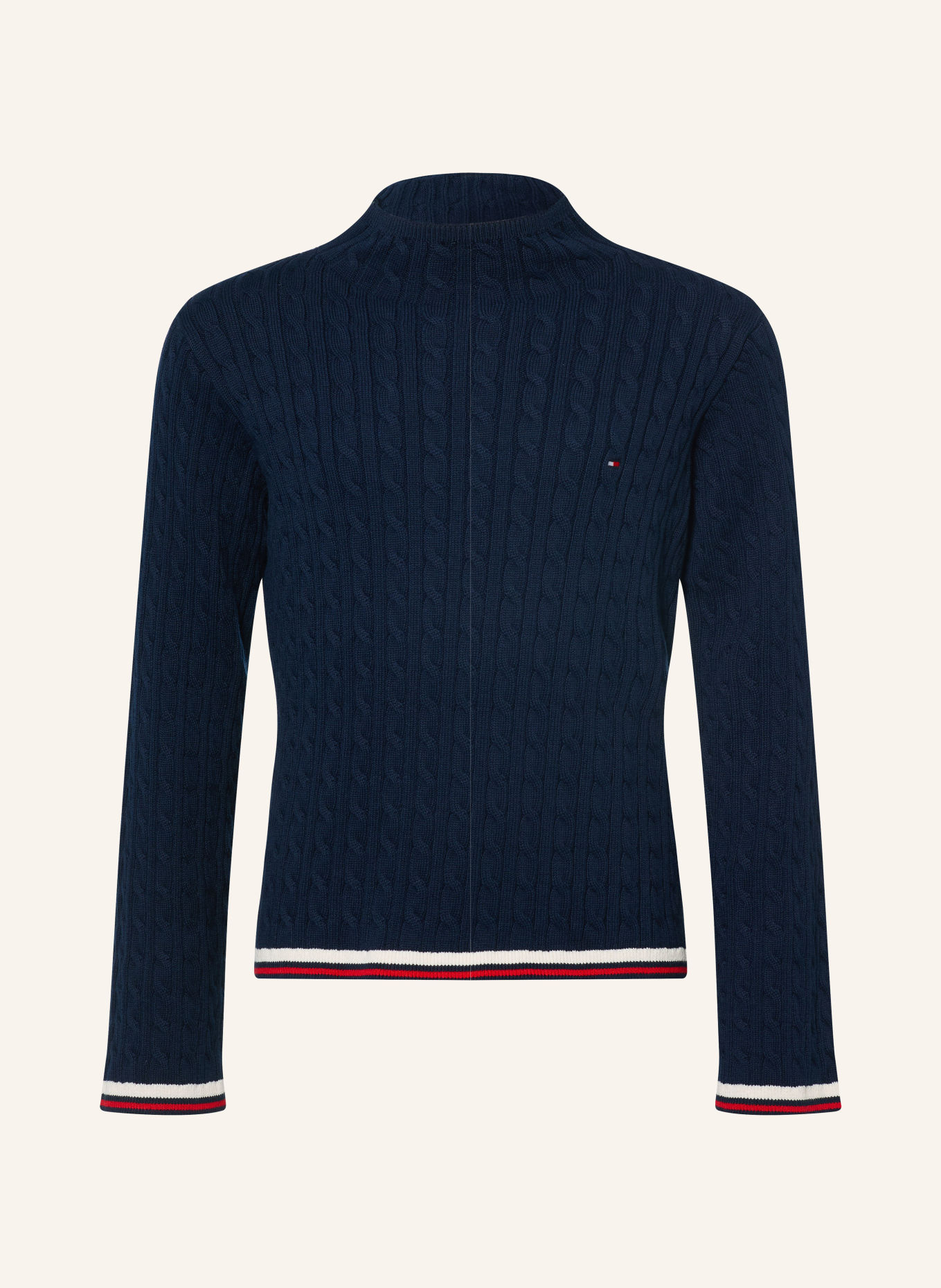 TOMMY HILFIGER Pullover: DUNKELBLAU / ROT / WEISS