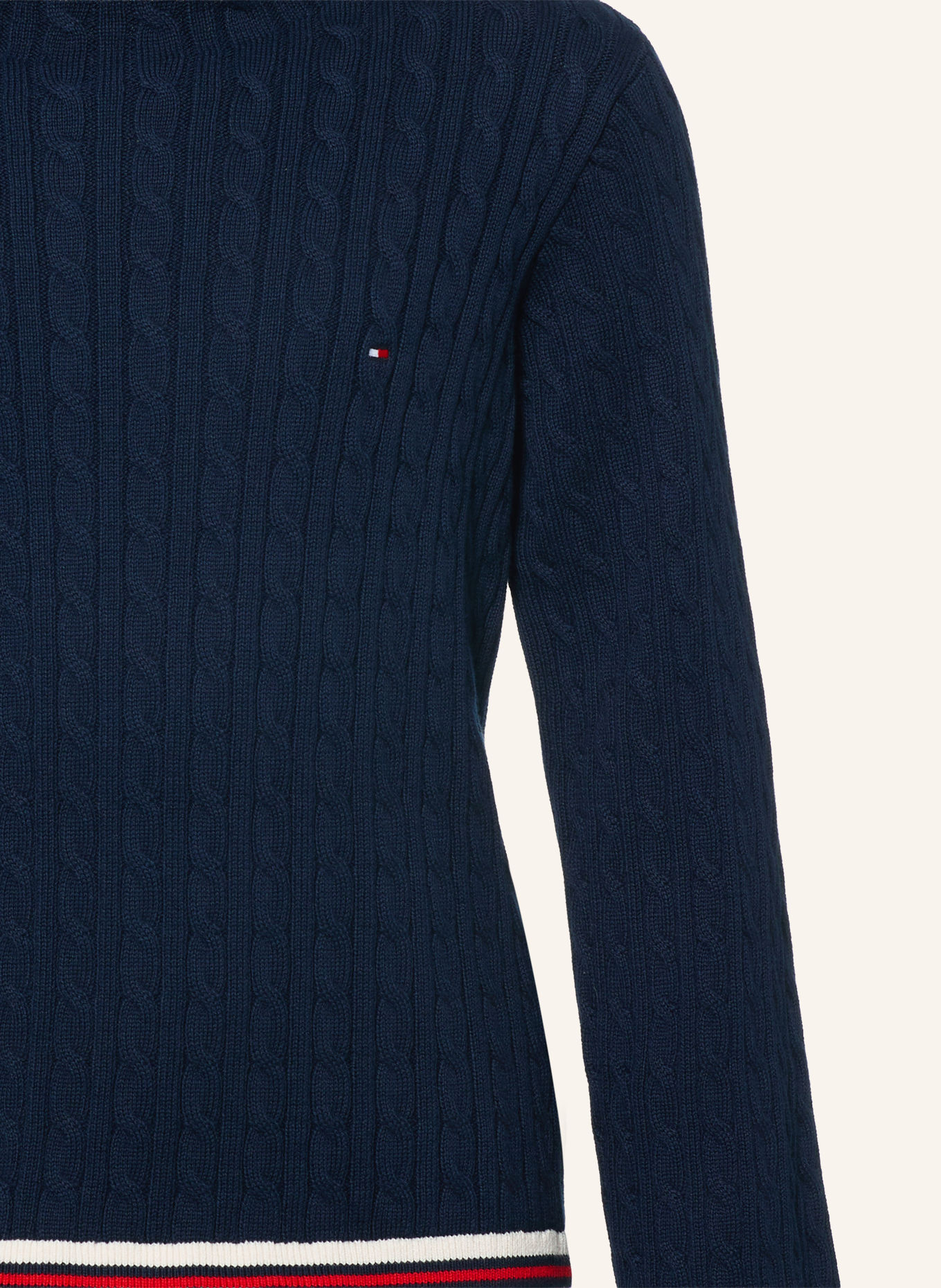 TOMMY HILFIGER Pullover: DUNKELBLAU / ROT / WEISS