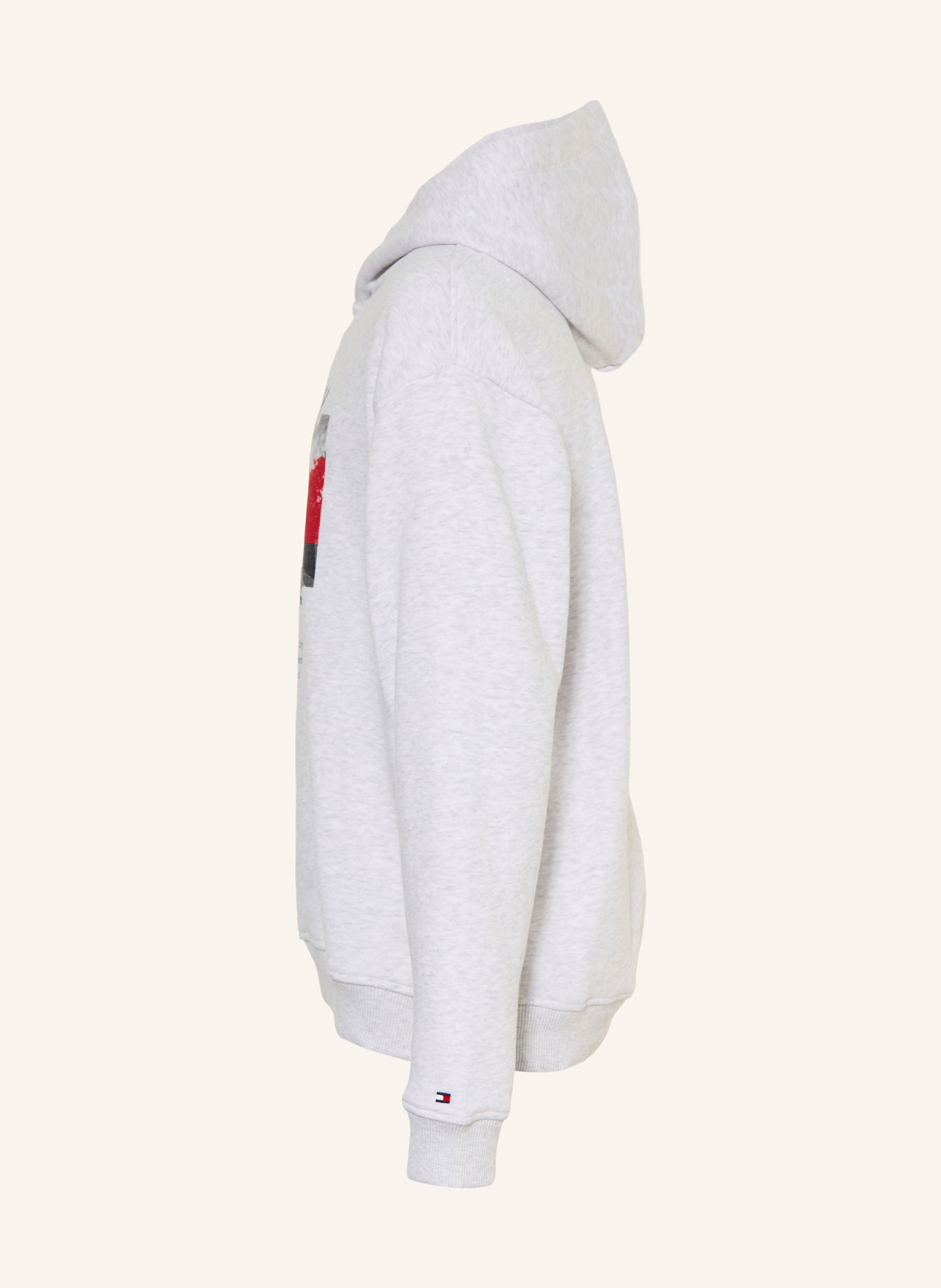 TOMMY HILFIGER Hoodie: HELLGRAU / ROT / DUNKELGRÜN