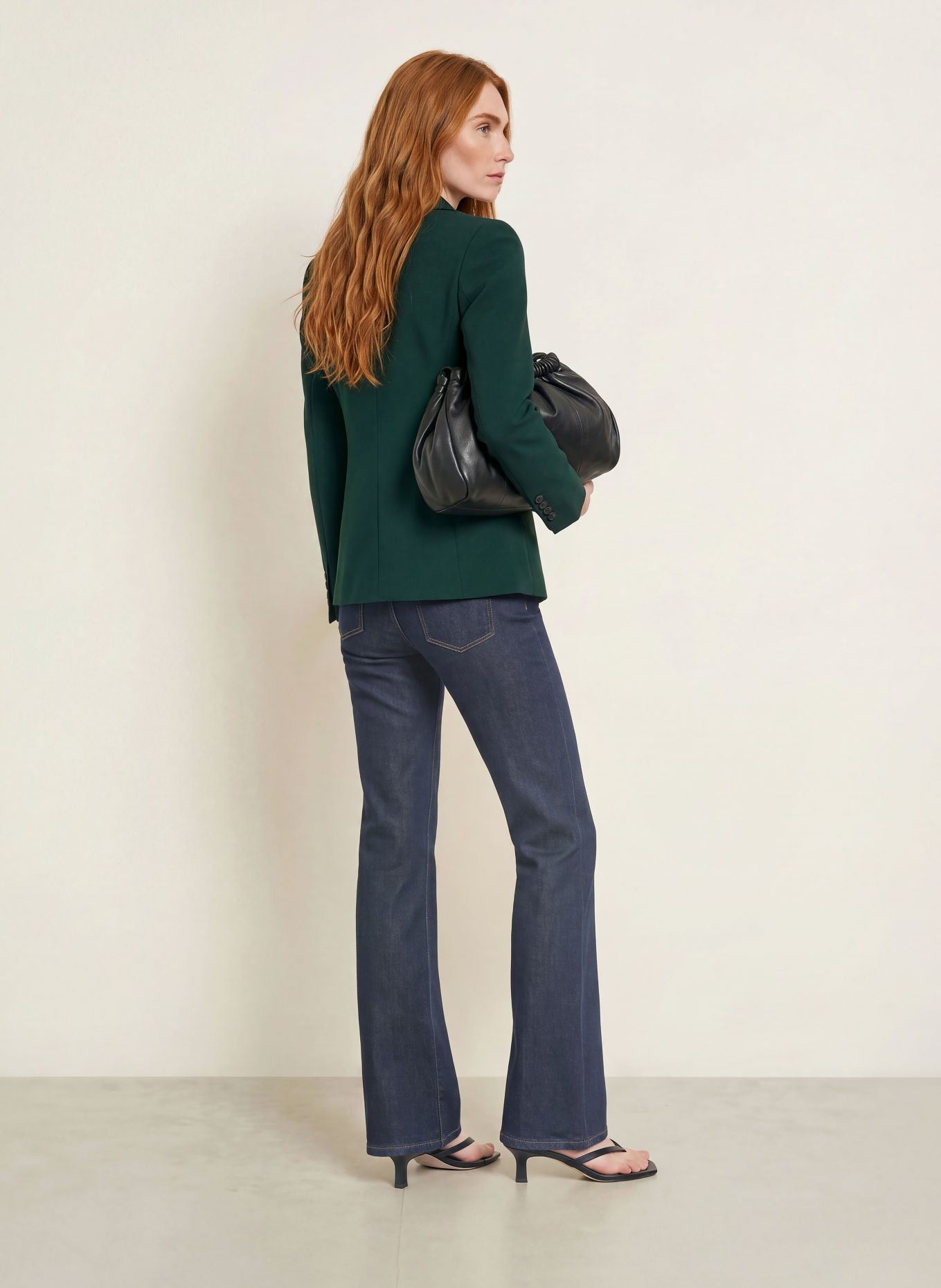 MORE & MORE Flared jeans: 0970 rinse wash denim dark blue