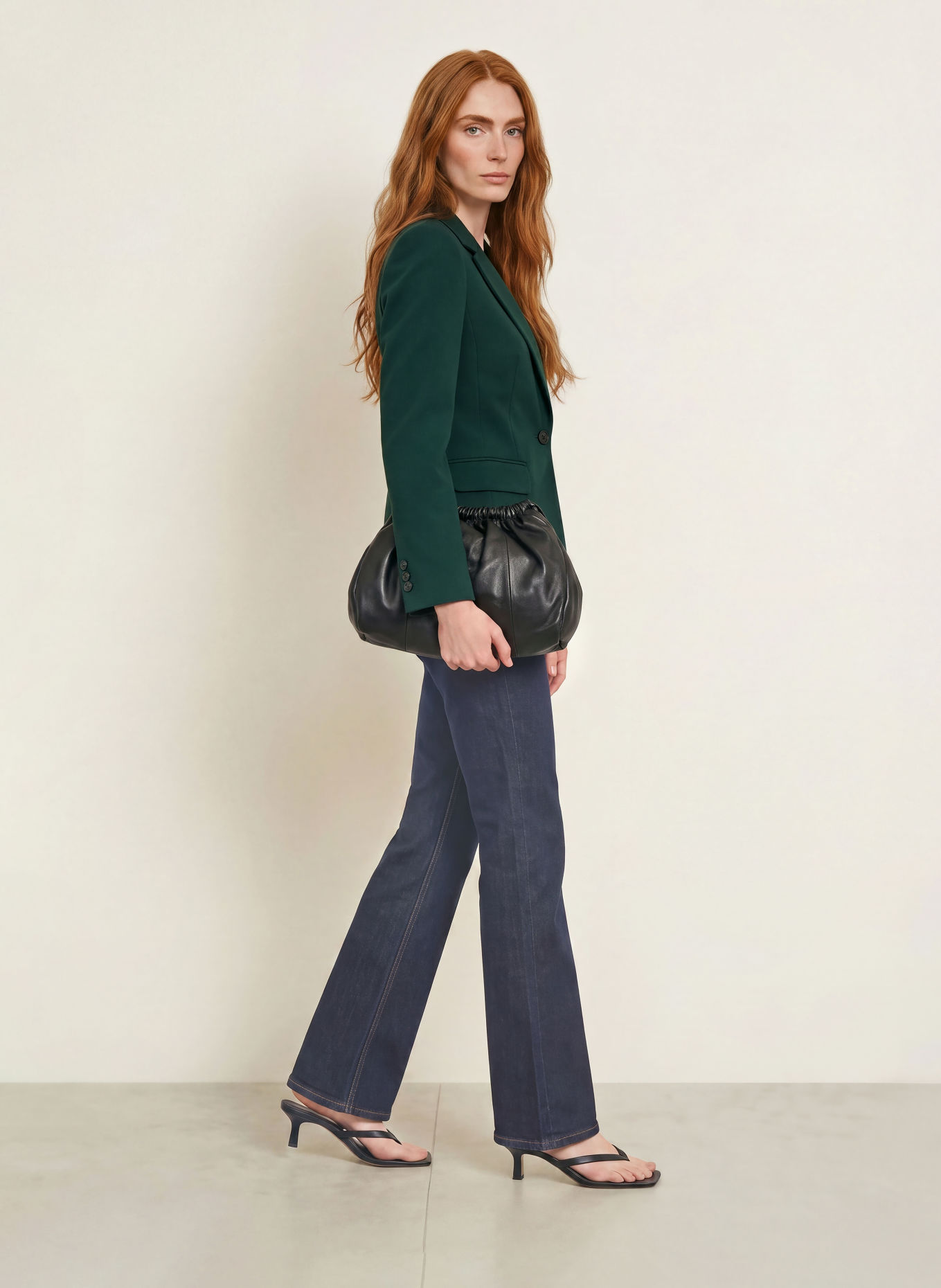 MORE & MORE Flared jeans: 0970 rinse wash denim dark blue