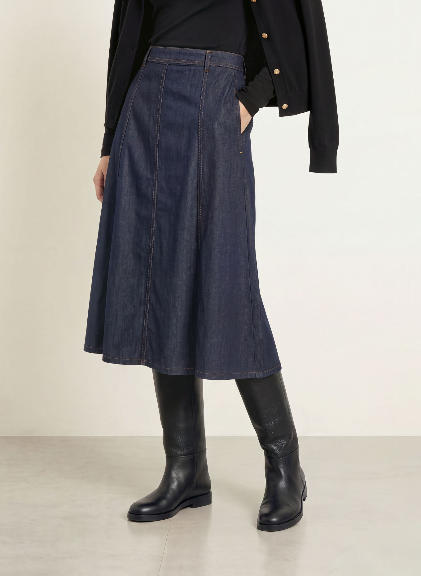 MORE & MORE Jeansrock: DUNKELBLAU