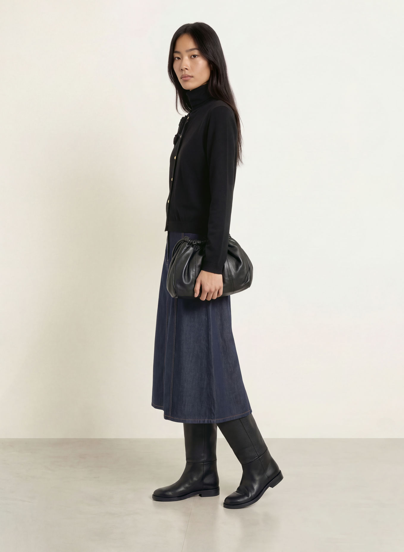 MORE & MORE Jeansrock: DUNKELBLAU