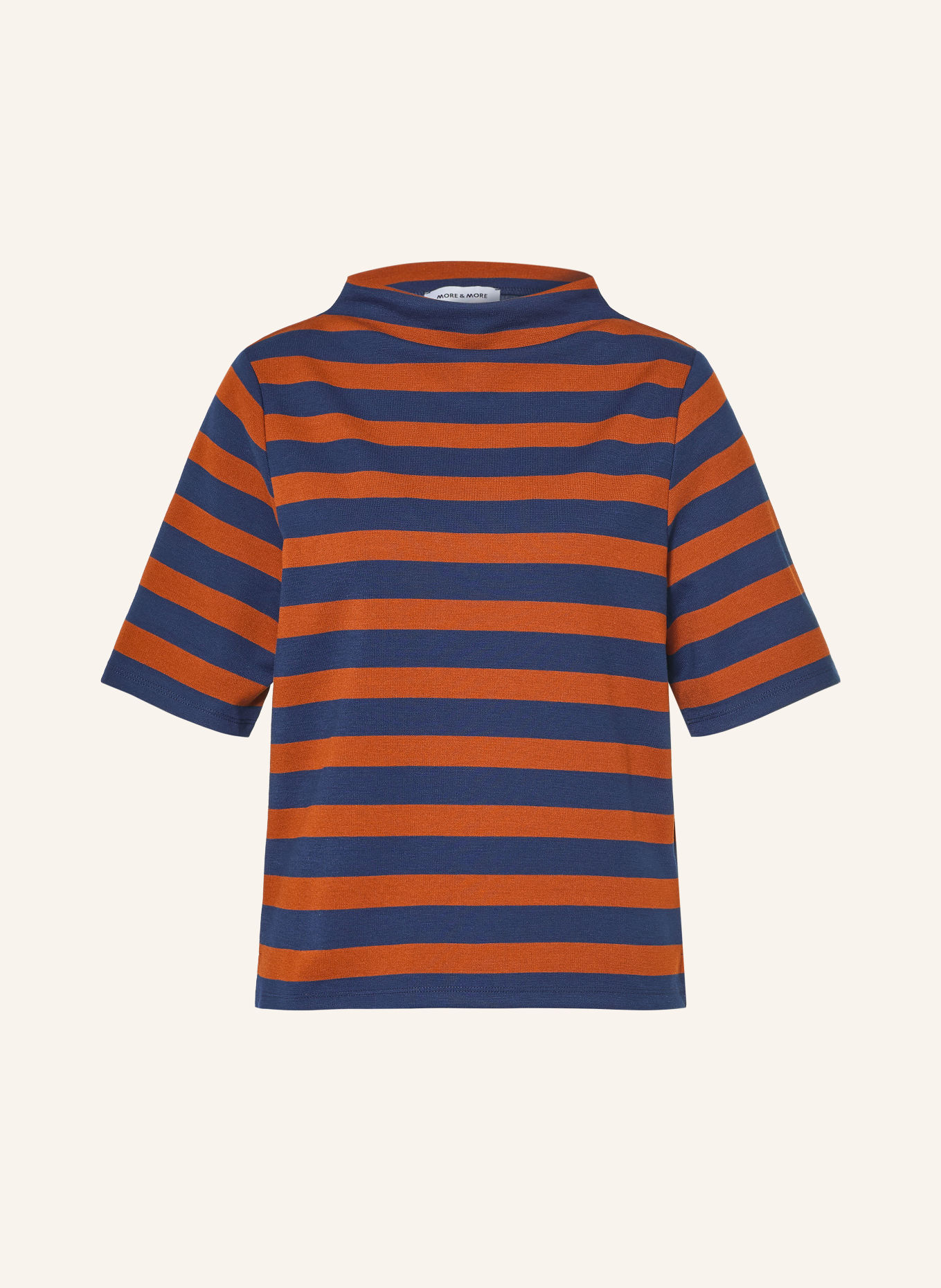 MORE & MORE T-shirt: DONKERBLAUW / BRUIN