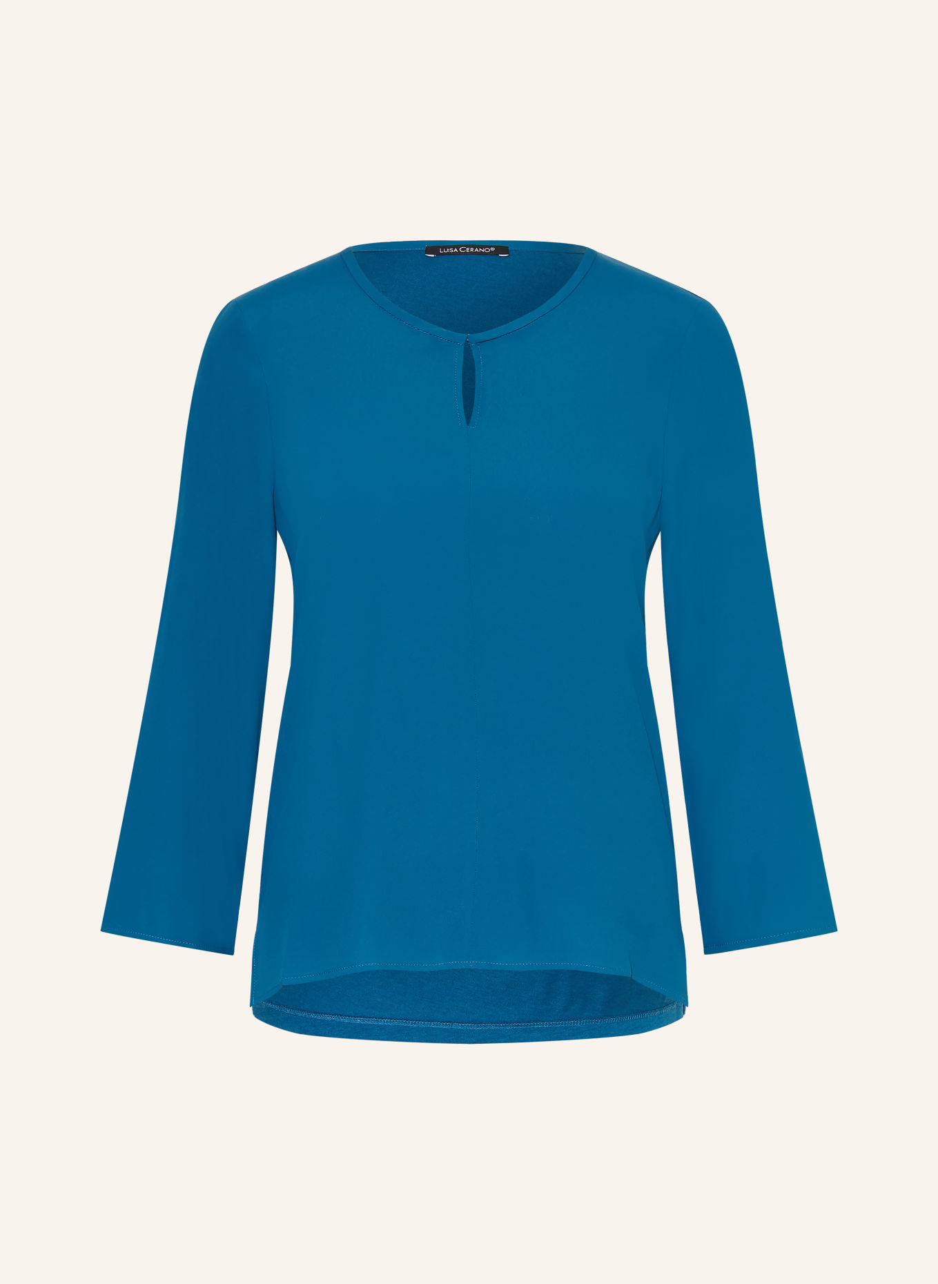 LUISA CERANO Shirt blouse in a mix of materials with 3/4 sleeves: BLUE