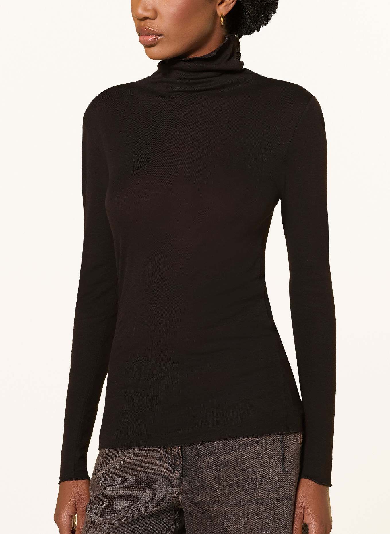 LUISA CERANO Turtleneck top: DARK BROWN