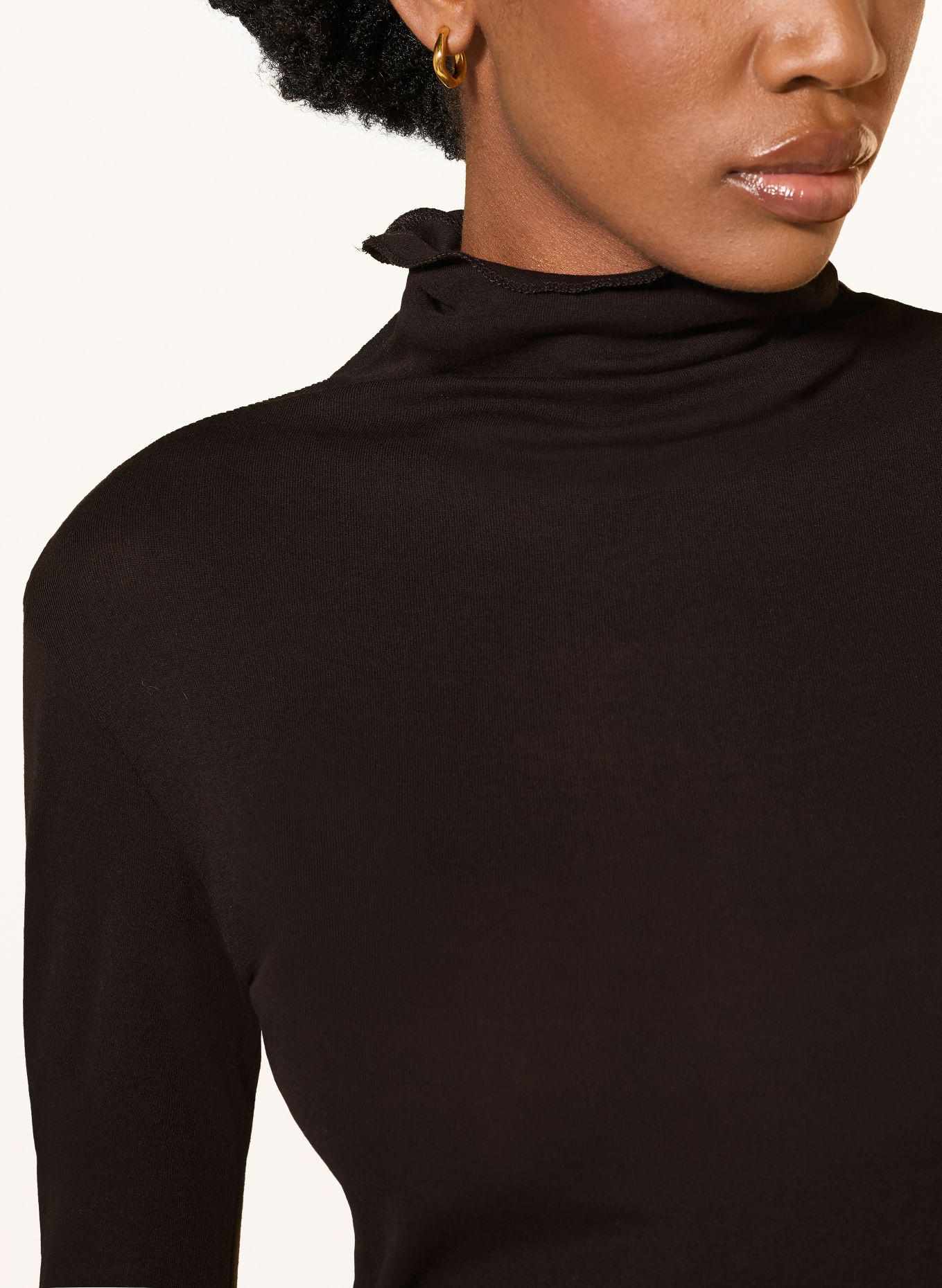 LUISA CERANO Turtleneck top: DARK BROWN