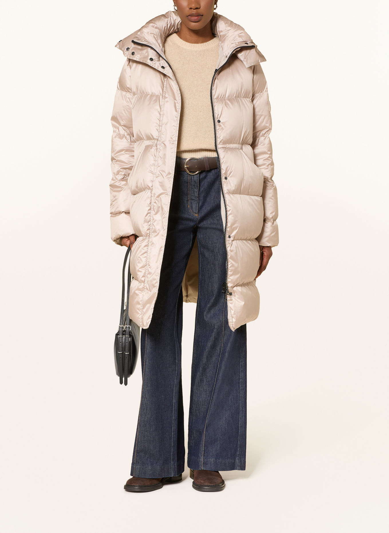 LUISA CERANO Donsmantel met afneembare capuchon: BEIGE